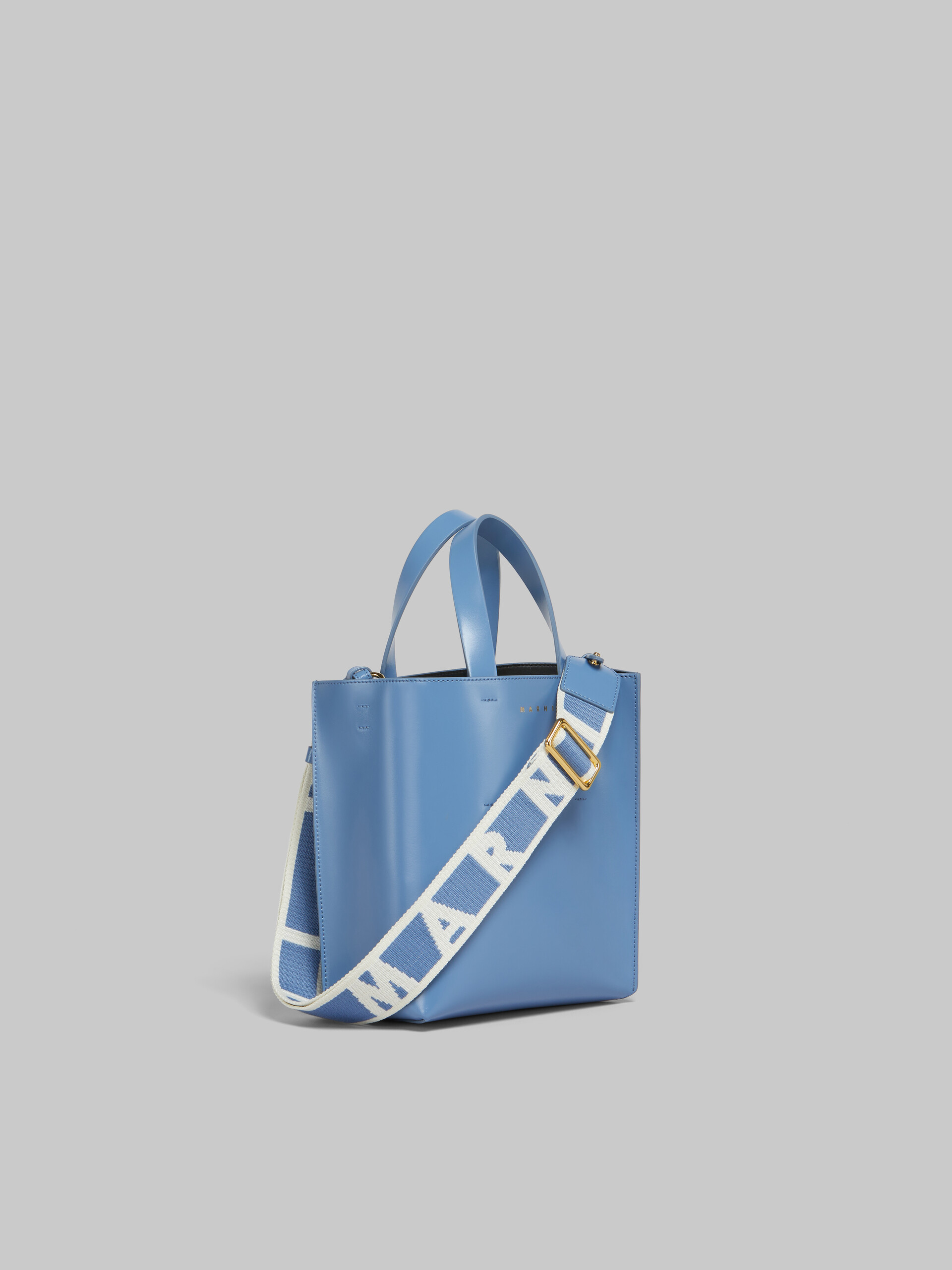 Museo Mini Bag in light blue leather - Shopping Bags - Image 6