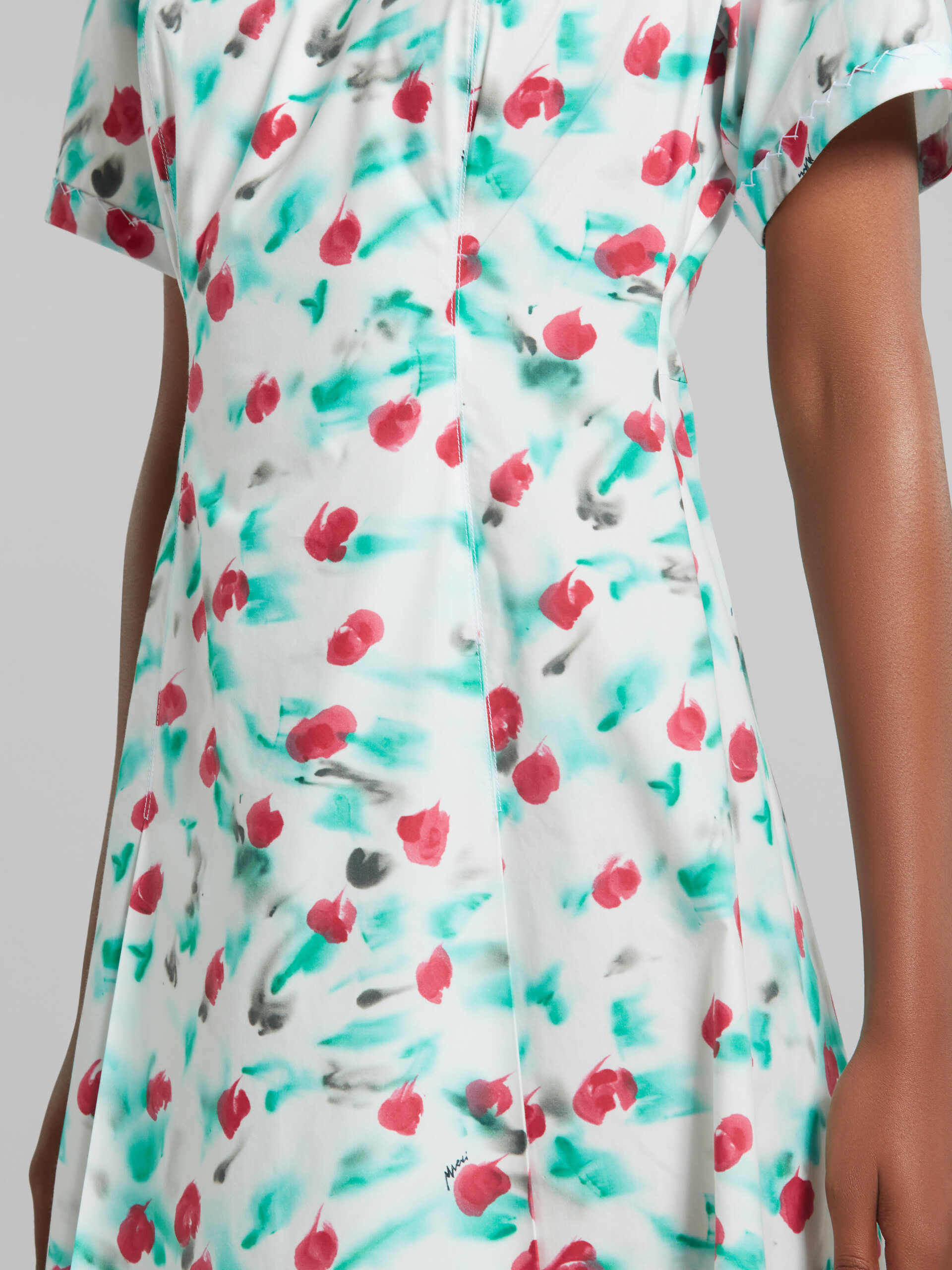 Reverie 프린트 장식 화이트 포플린 미디 드레스 - 드레스 - Image 5