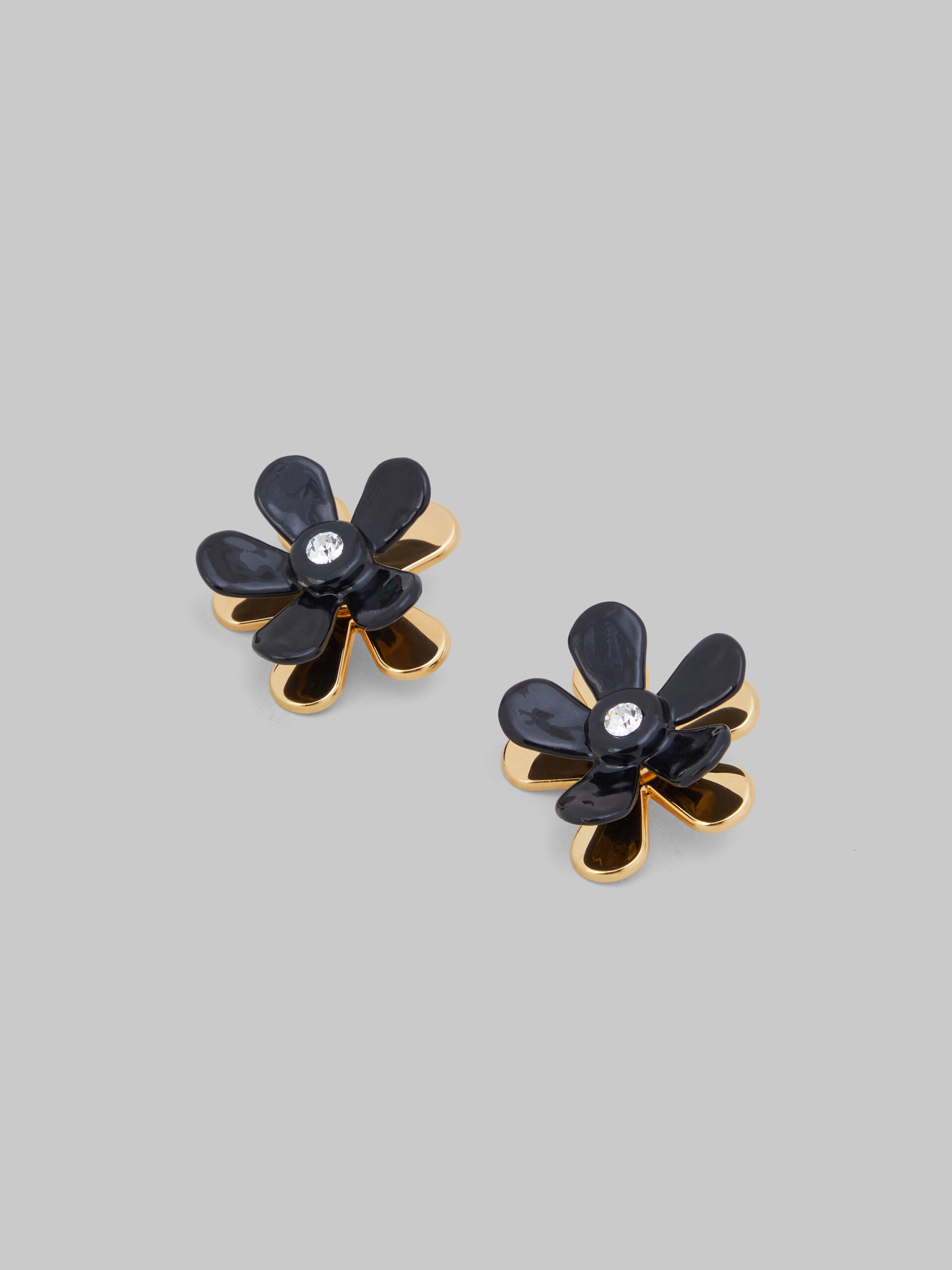 Indigo enameled metal Flower Pop earrings - Earrings - Image 4