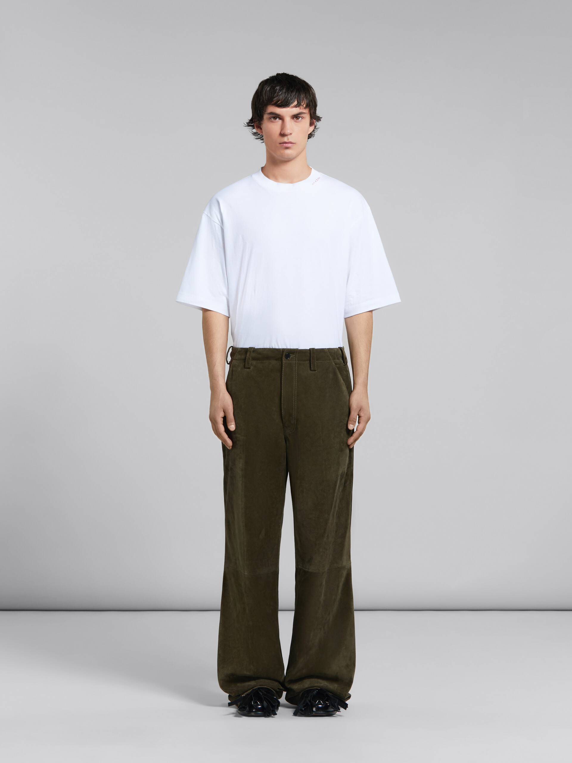 Pantalon en daim compact vert - Pantalons - Image 2