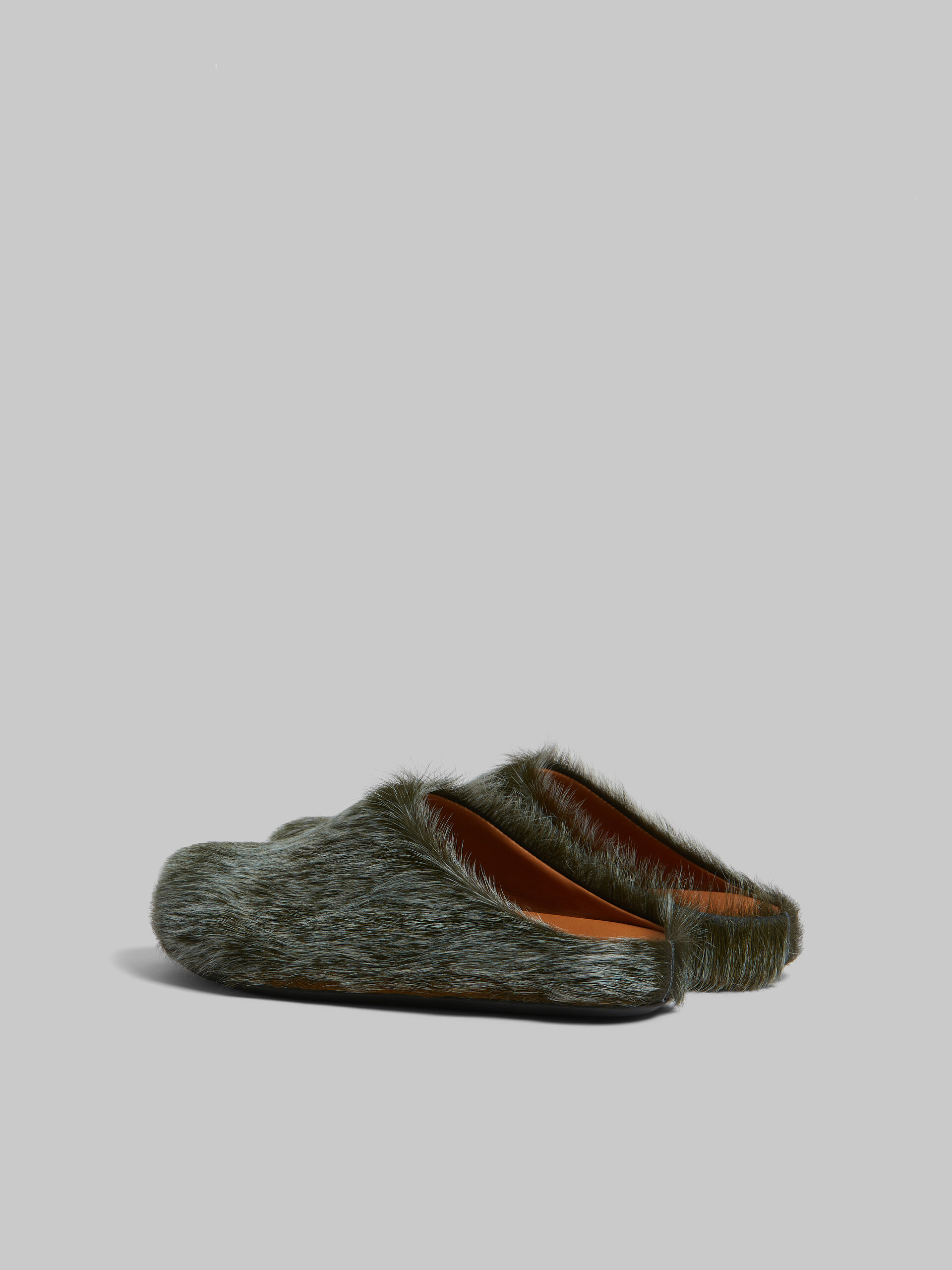 Blue-grey long hair calfskin Fussbett sabot - Clogs - Image 3