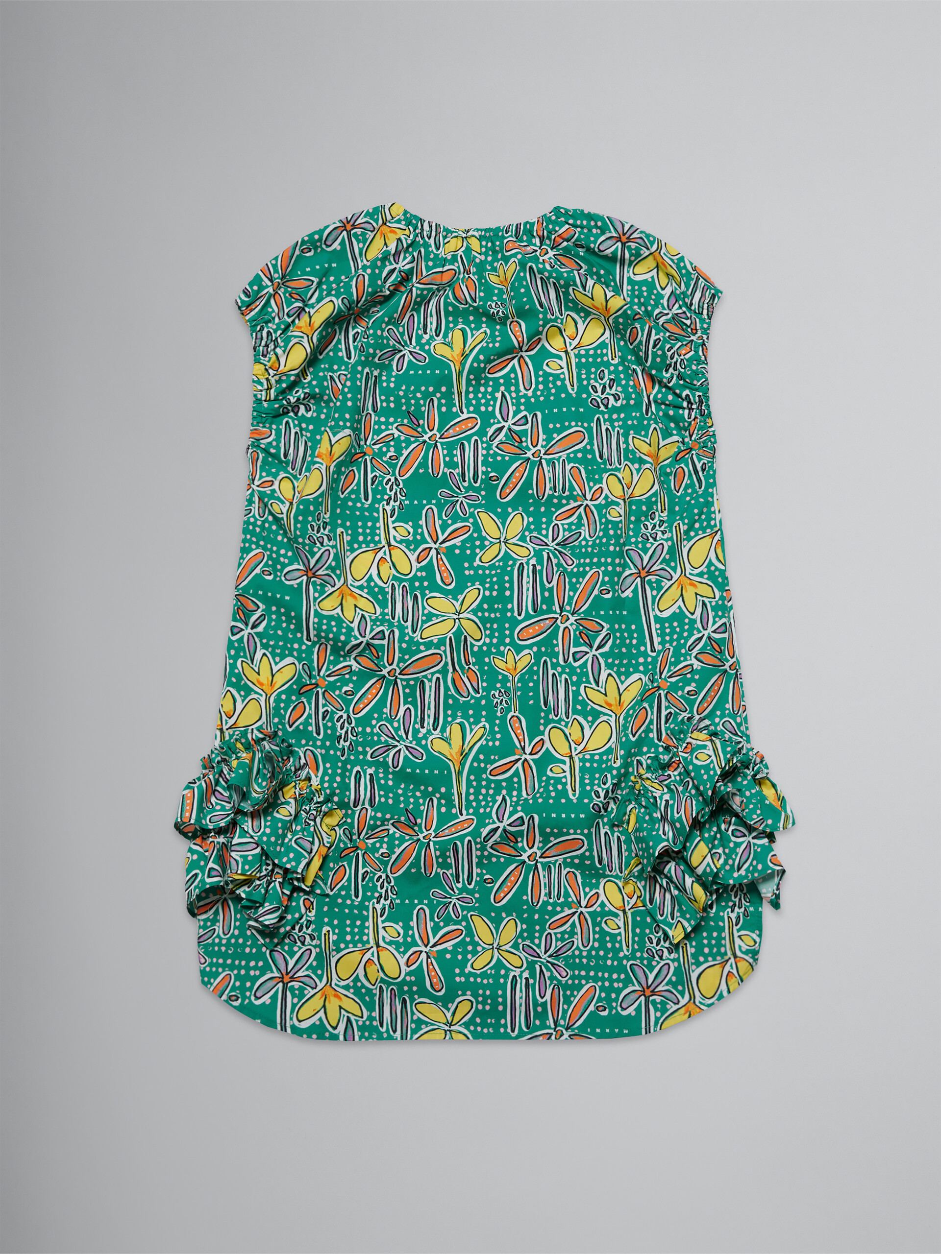 Grünes Popeline-Kleid mit Carioca Print - Kleider - Image 2