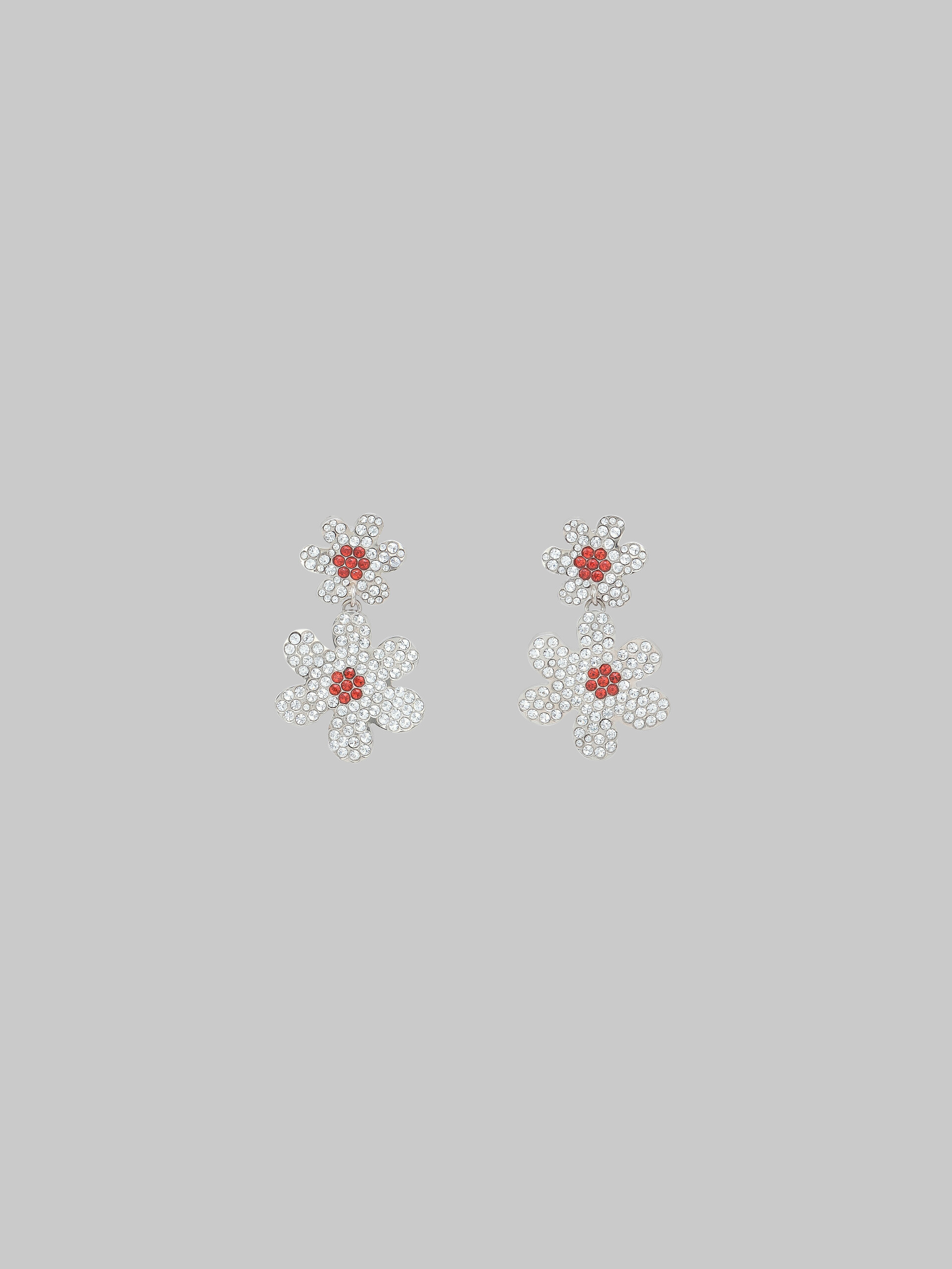 Pendientes colgantes de margaritas con pavé de strass - Pendientes - Image 1