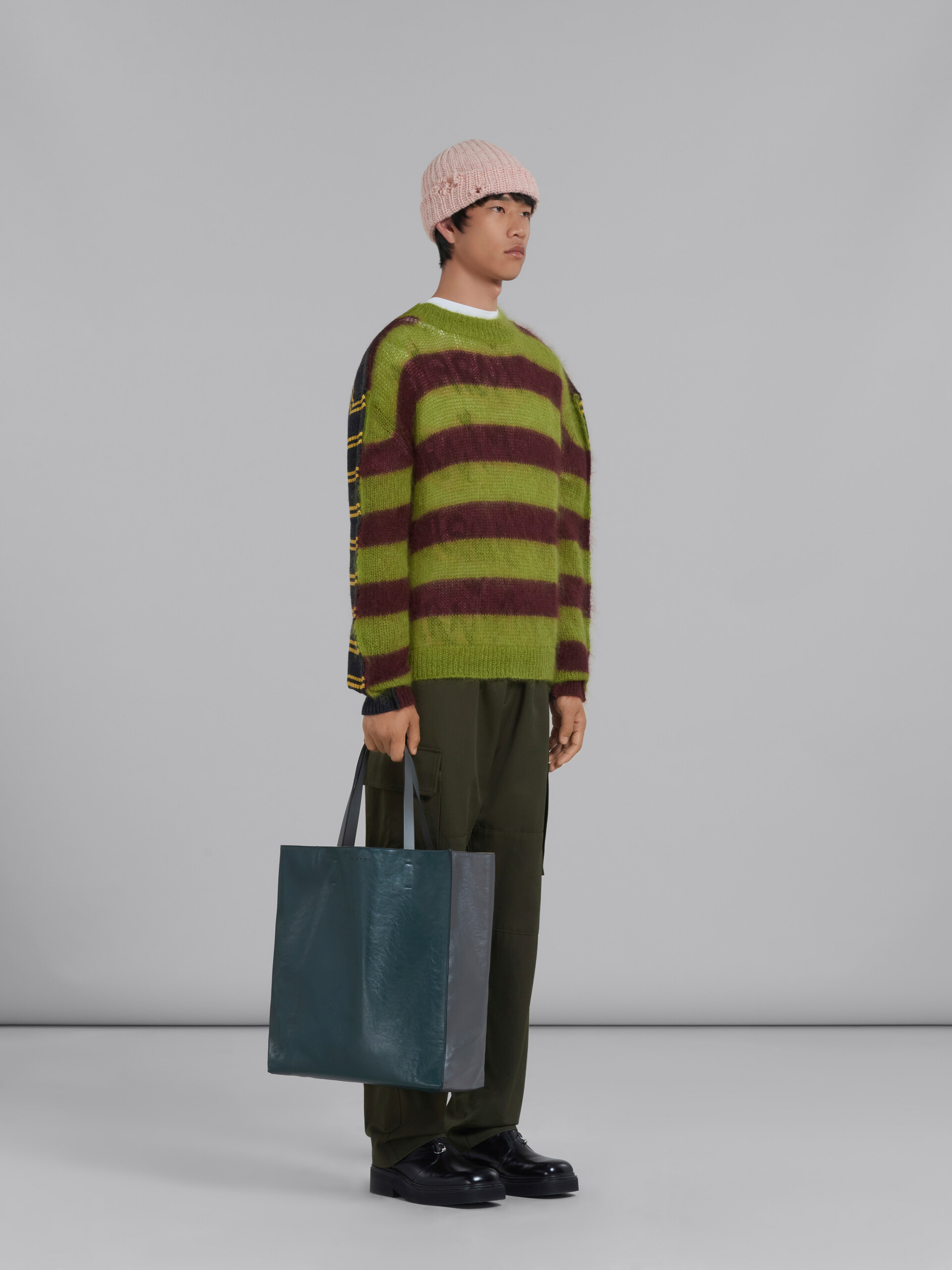 Green mohair and wool jumper with mixed stripes - Pullovers - Image 5