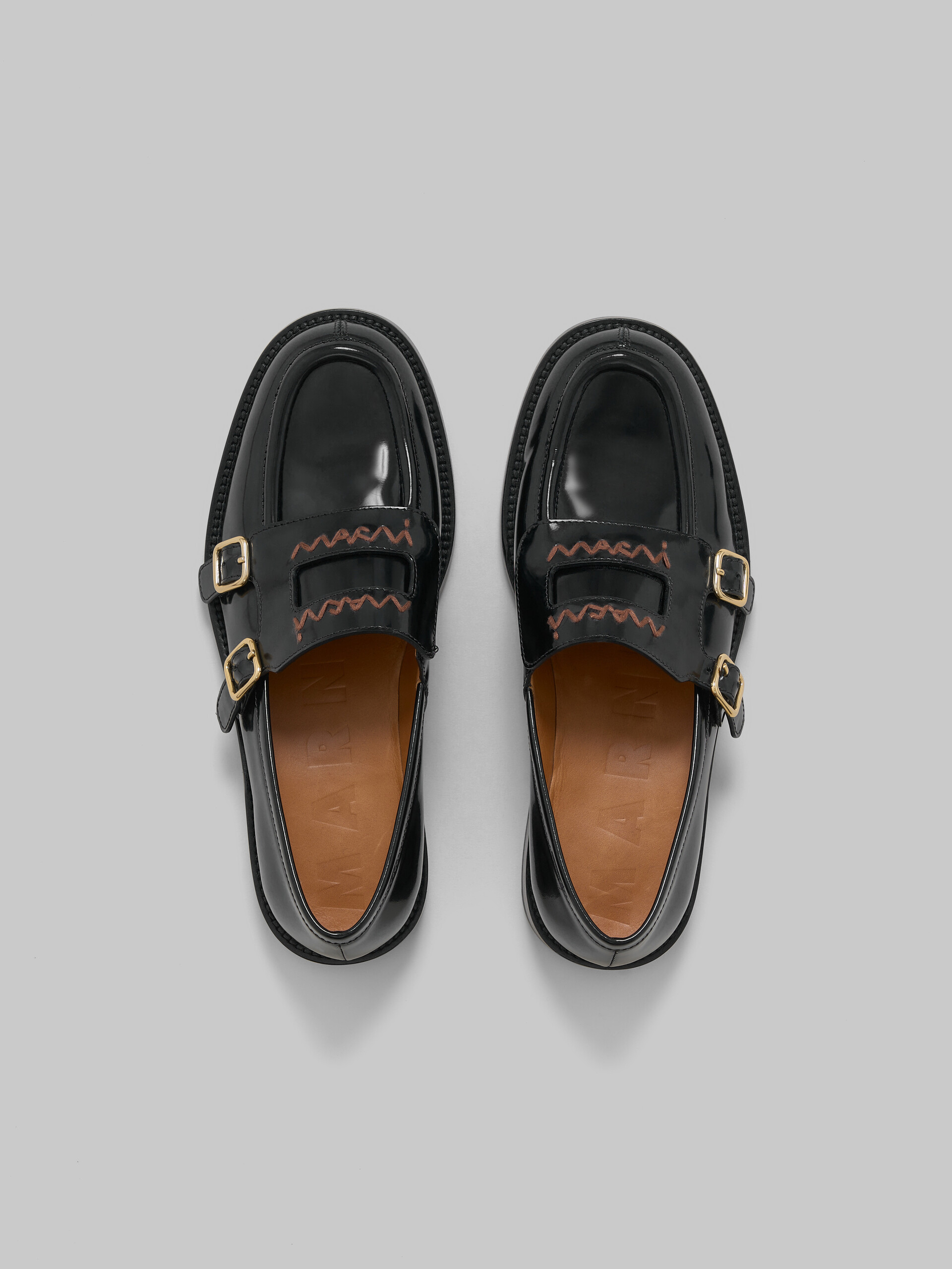 Black leather Bambi 3.0 loafer with double buckle - Mocassin - Image 4