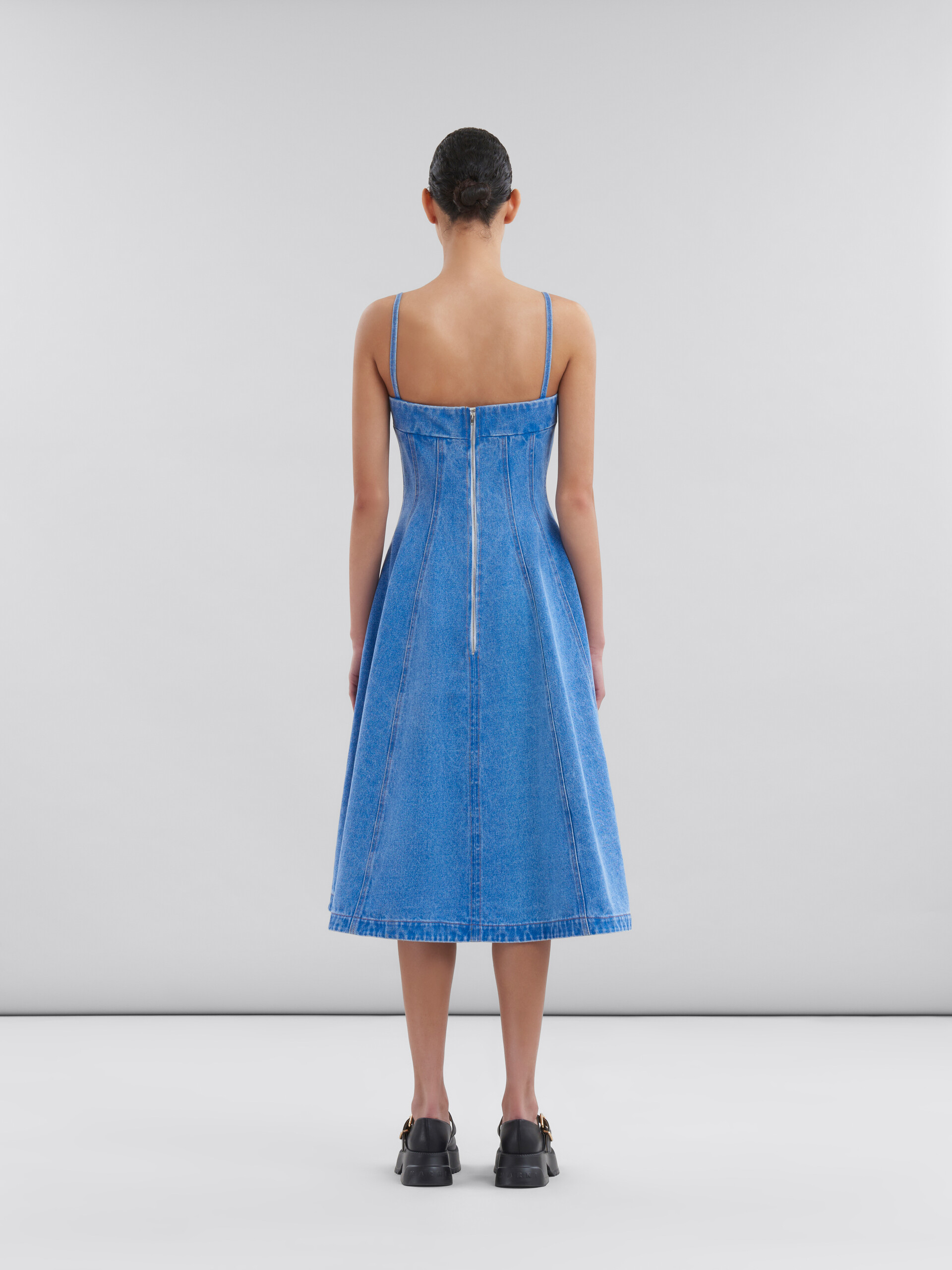 Light blue coated denim balloon dress - Dresses - Image 3