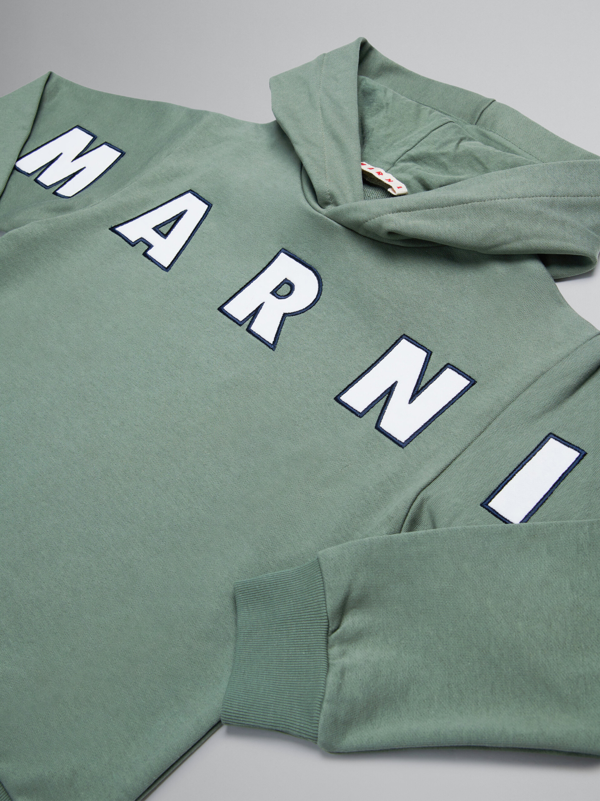 Green hooded sweatshirt with embroidered logo - Sweaters - Image 4