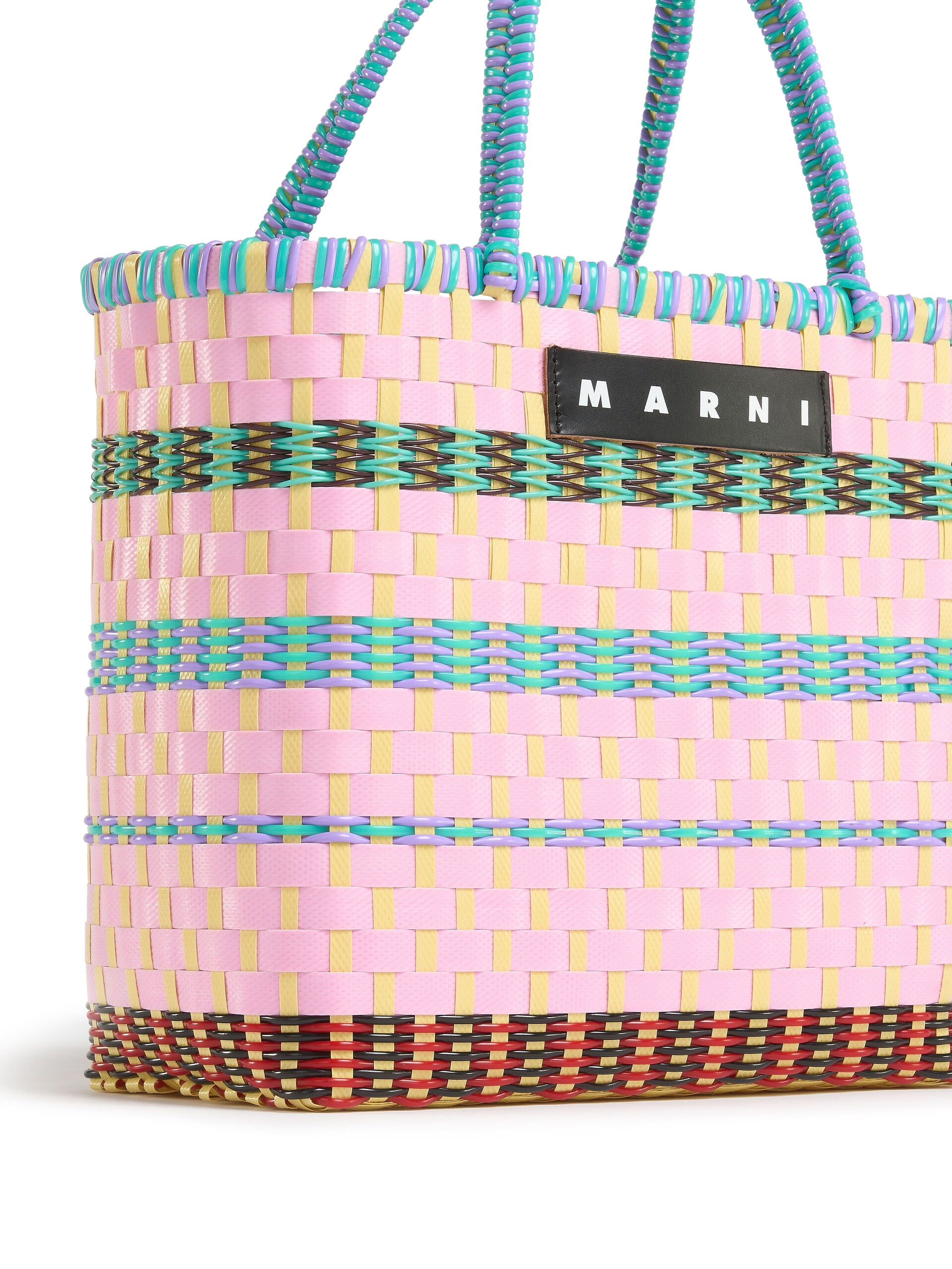 Light pink MARNI MARKET RETRO BASKET bag - Shopping Bags - Image 4
