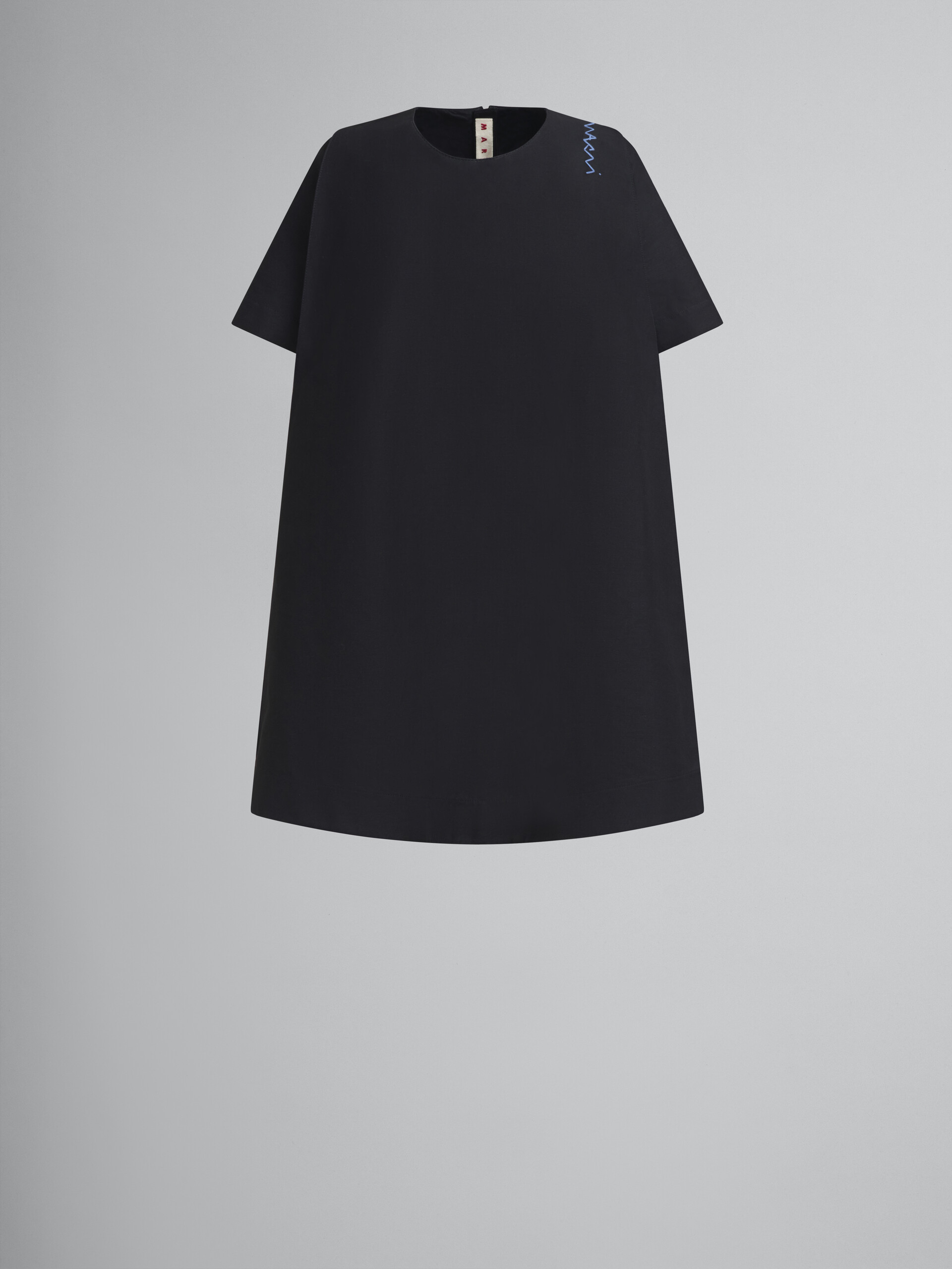 Short black flared dress with Marni Symbol - Dresses - Image 1