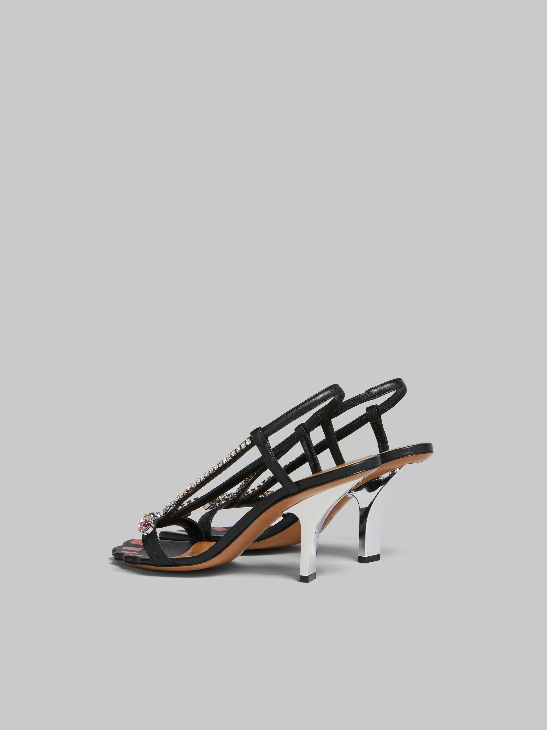 Sandales en cuir noir avec gemmes - Sandales - Image 3