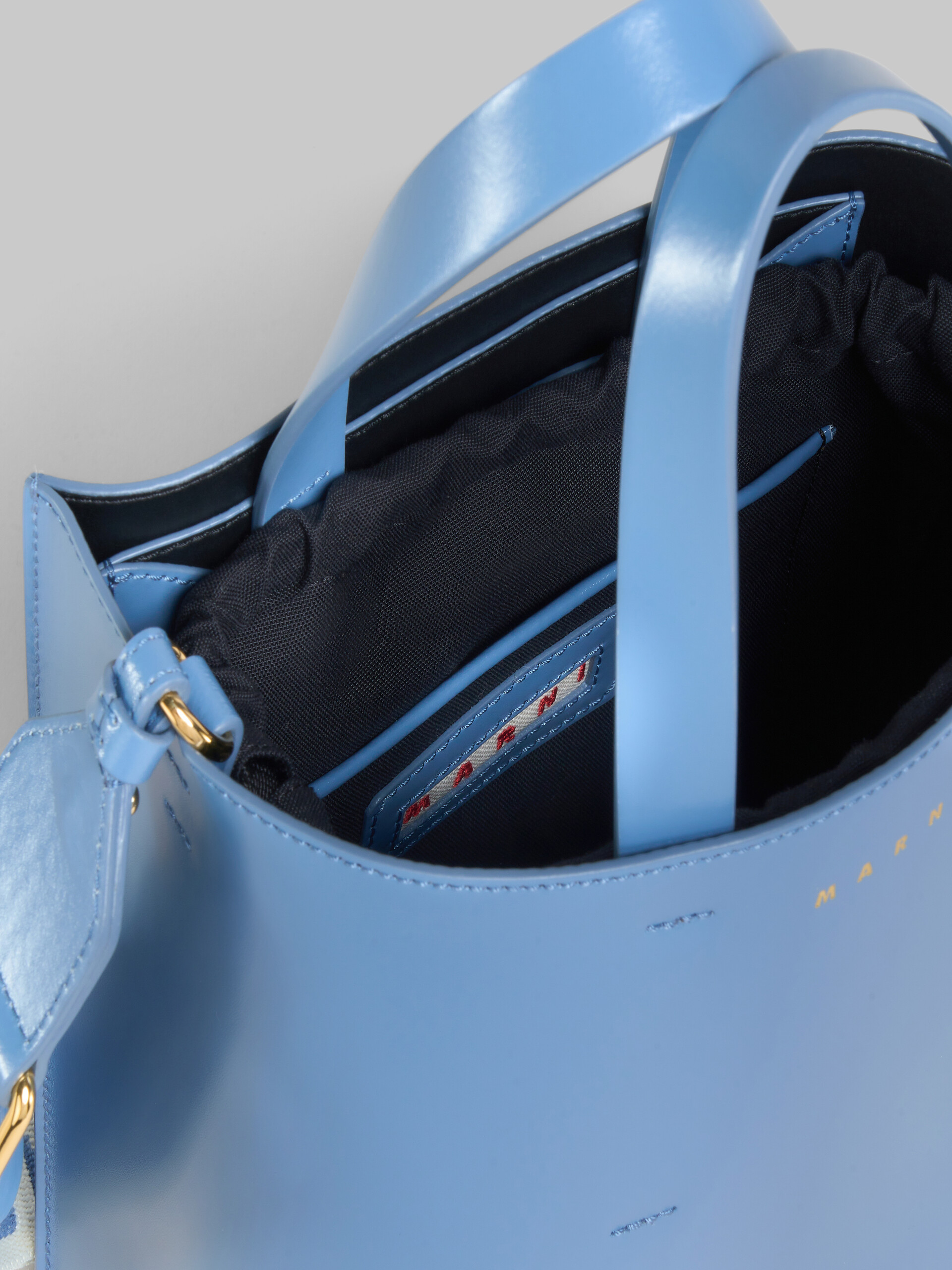 Museo Mini Bag in light blue leather - Shopping Bags - Image 4