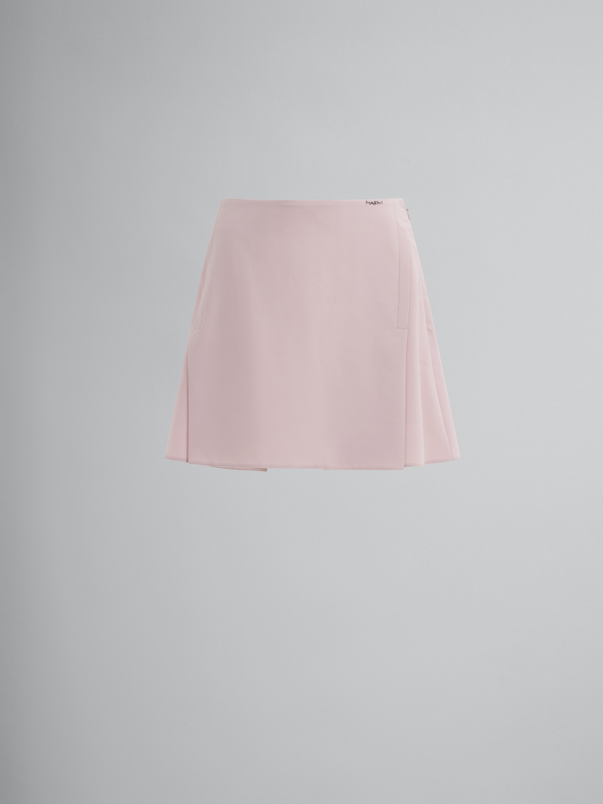 Pink stretch wool mini skirt - Skirts - Image 1