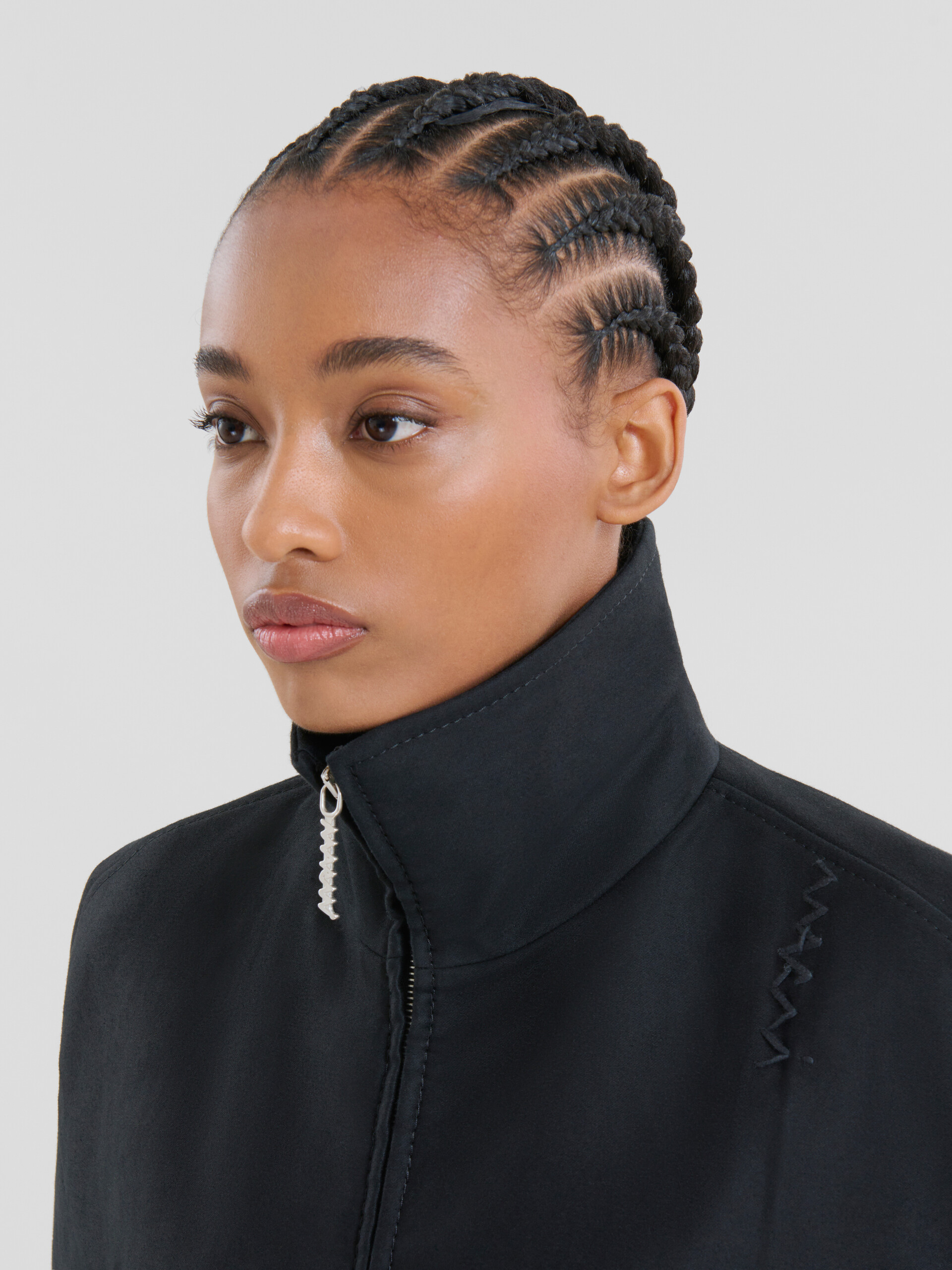 Black organic cotton padded jacket - Jackets - Image 4