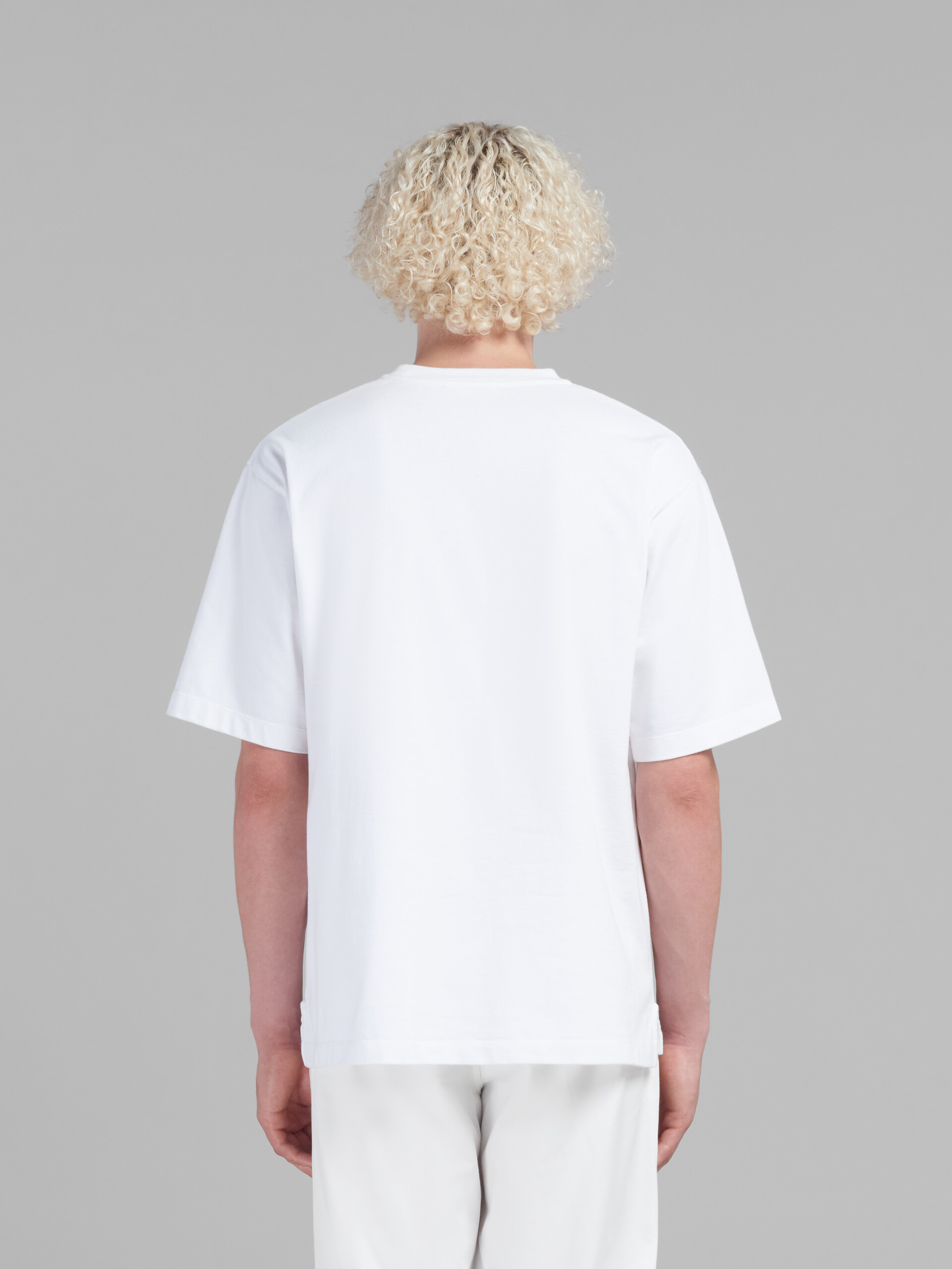 Blue organic cotton oversized T-shirt with Marni patches - T-shirts - Image 3