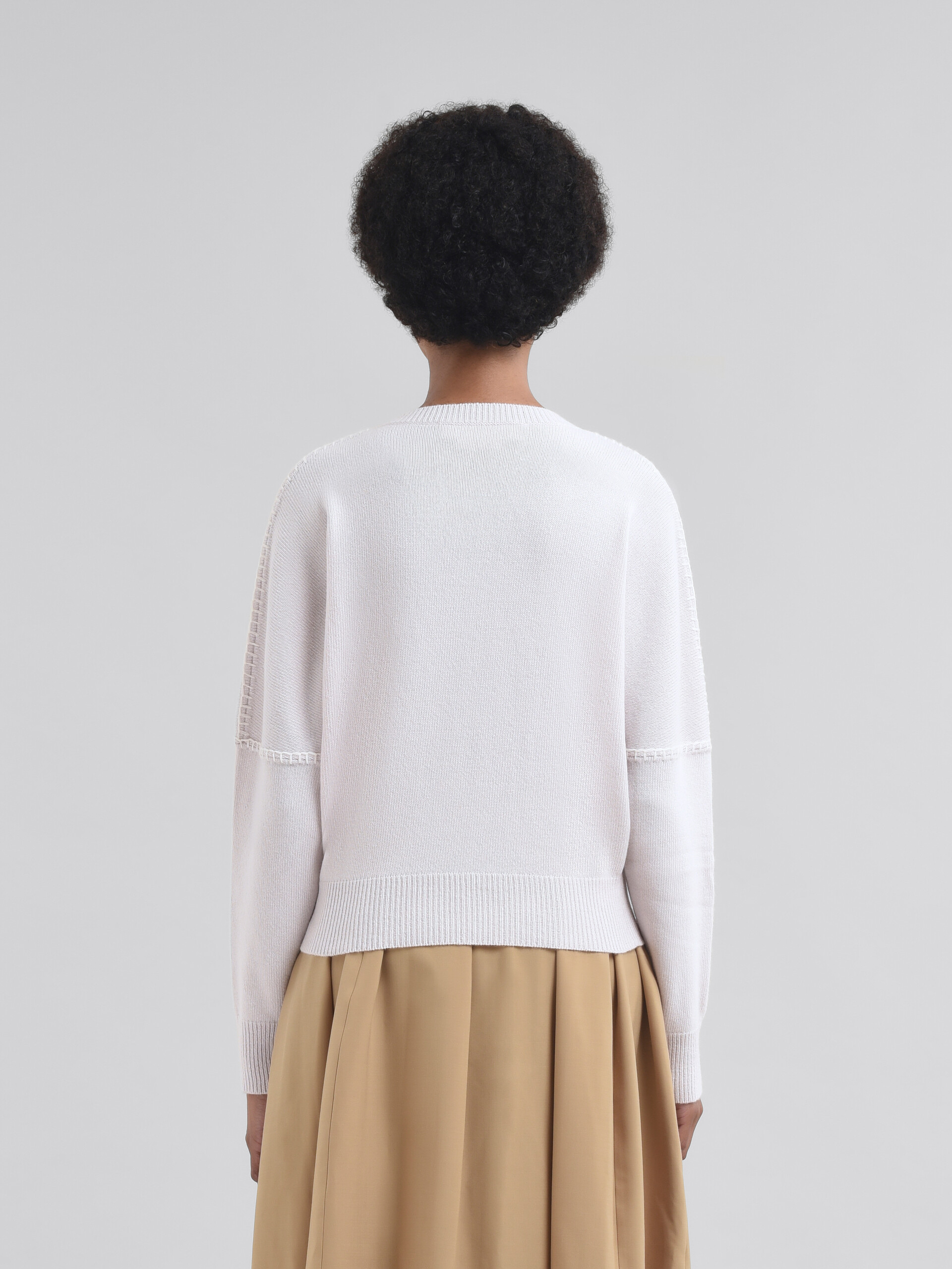 Light pink wool and cashmere crew neck jumper with Marni Symbol - Pullovers - Image 3