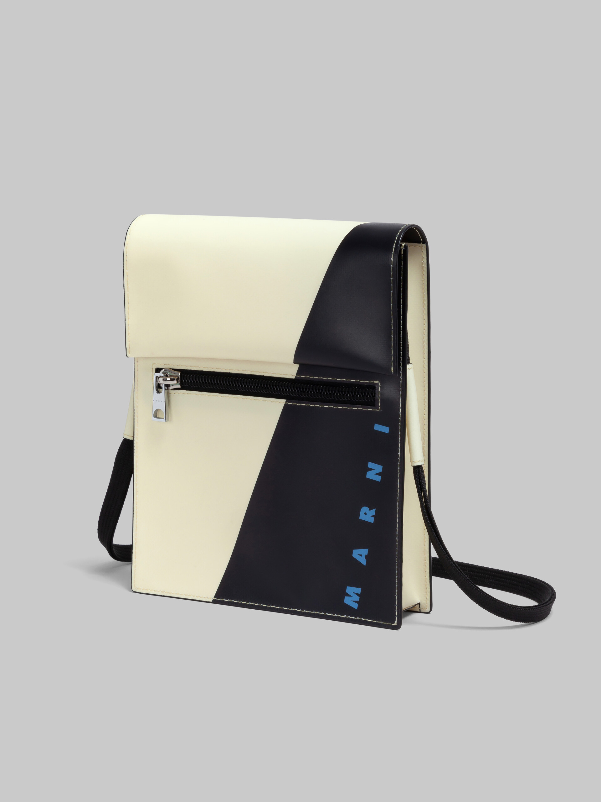 White and black Tribeca pouch with shoelace strap - Shoulder Bags - Image 5