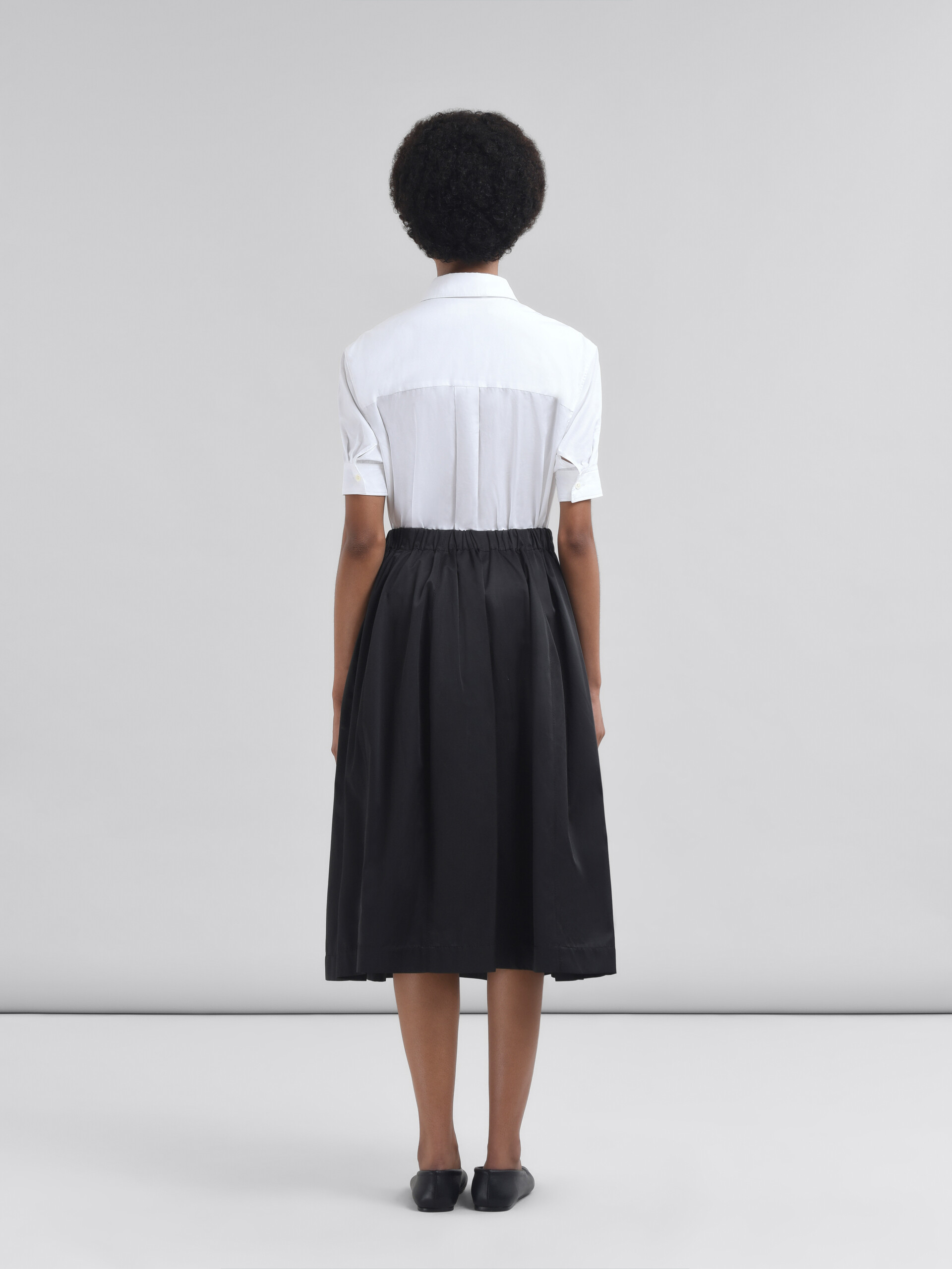 Black taffeta wide skirt with Marni Symbol - Skirts - Image 3