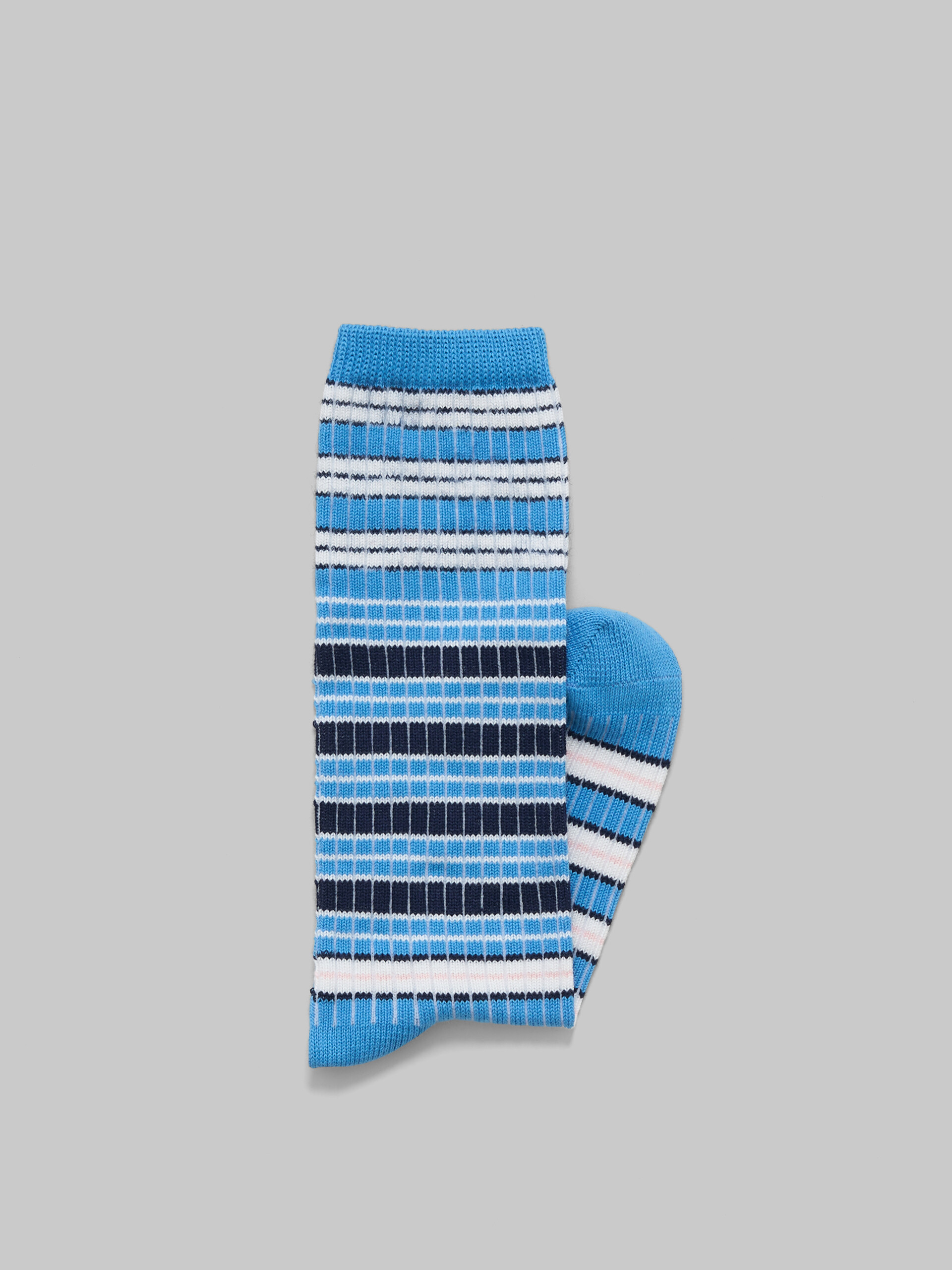 Light blue striped cotton socks - Socks - Image 2