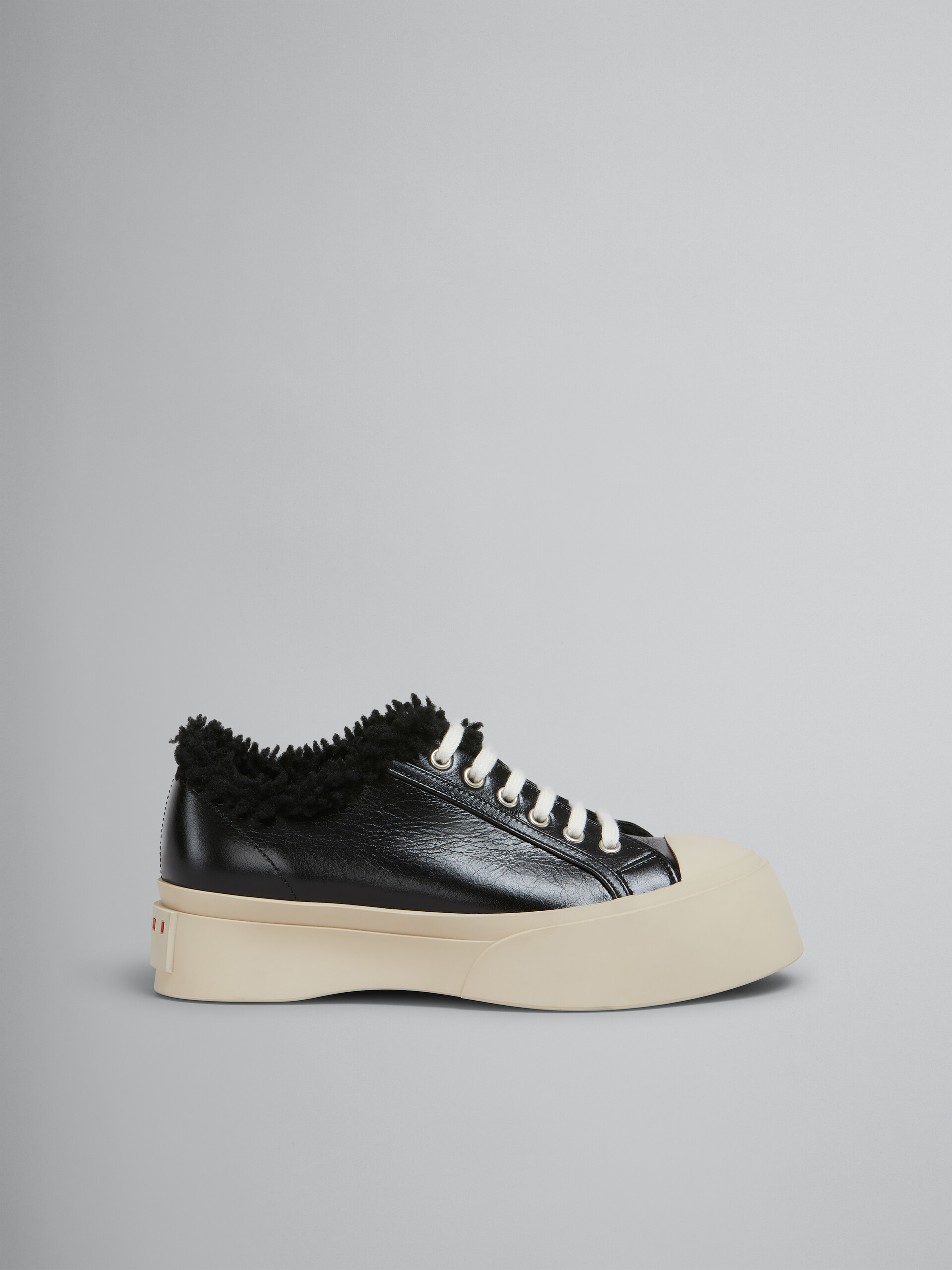 Black leather and shearling Pablo sneaker - Sneakers - Image 1