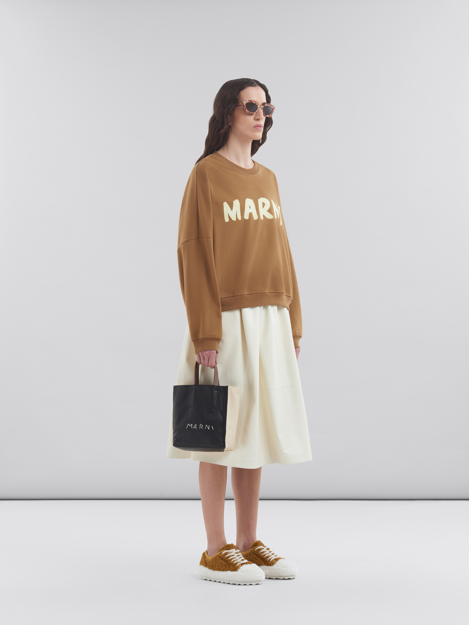 Blue organic cotton sweatshirt with Marni print - Sweaters - Image 5