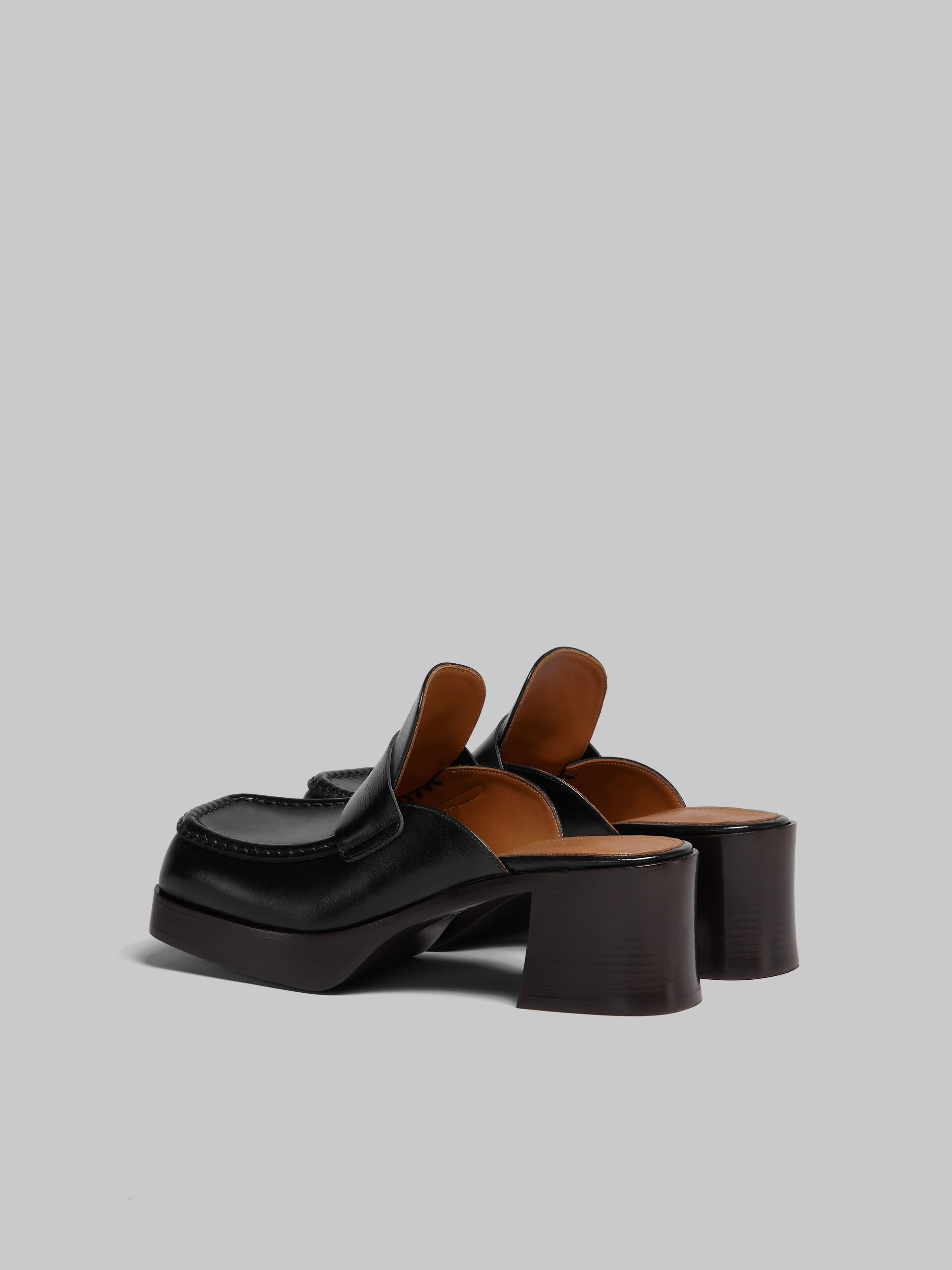 Brown leather heeled mule - Pumps - Image 3