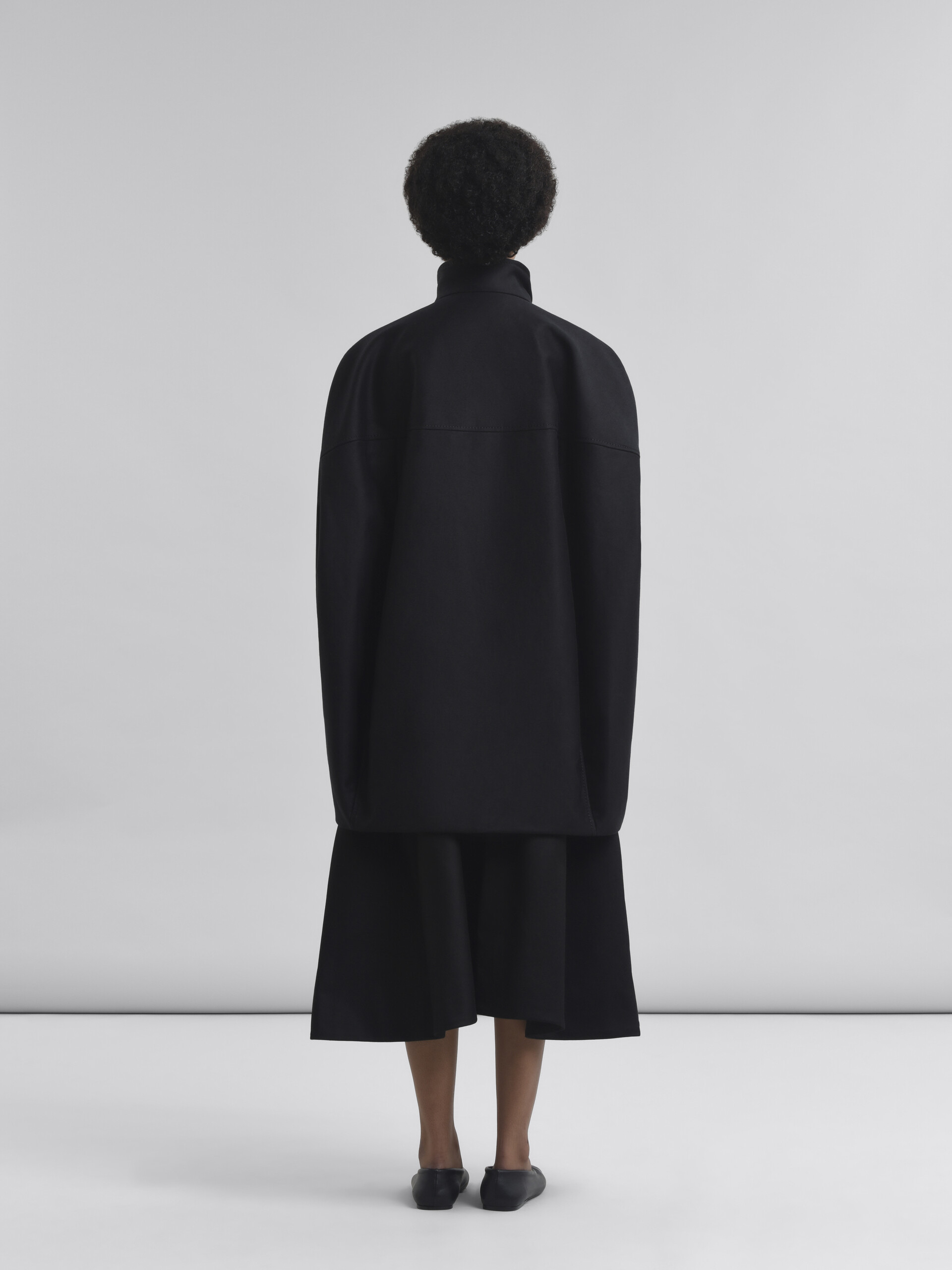 Black organic cotton oversized jacket - Jackets - Image 3