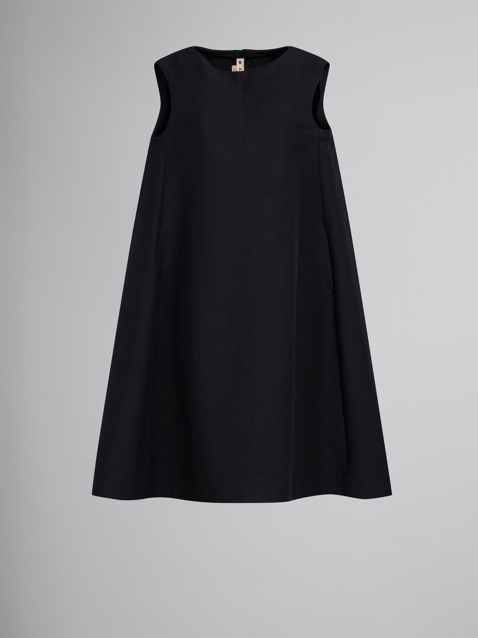 Schwarzes Kokonkleid aus Baumwoll-Cady - Kleider - Image 1