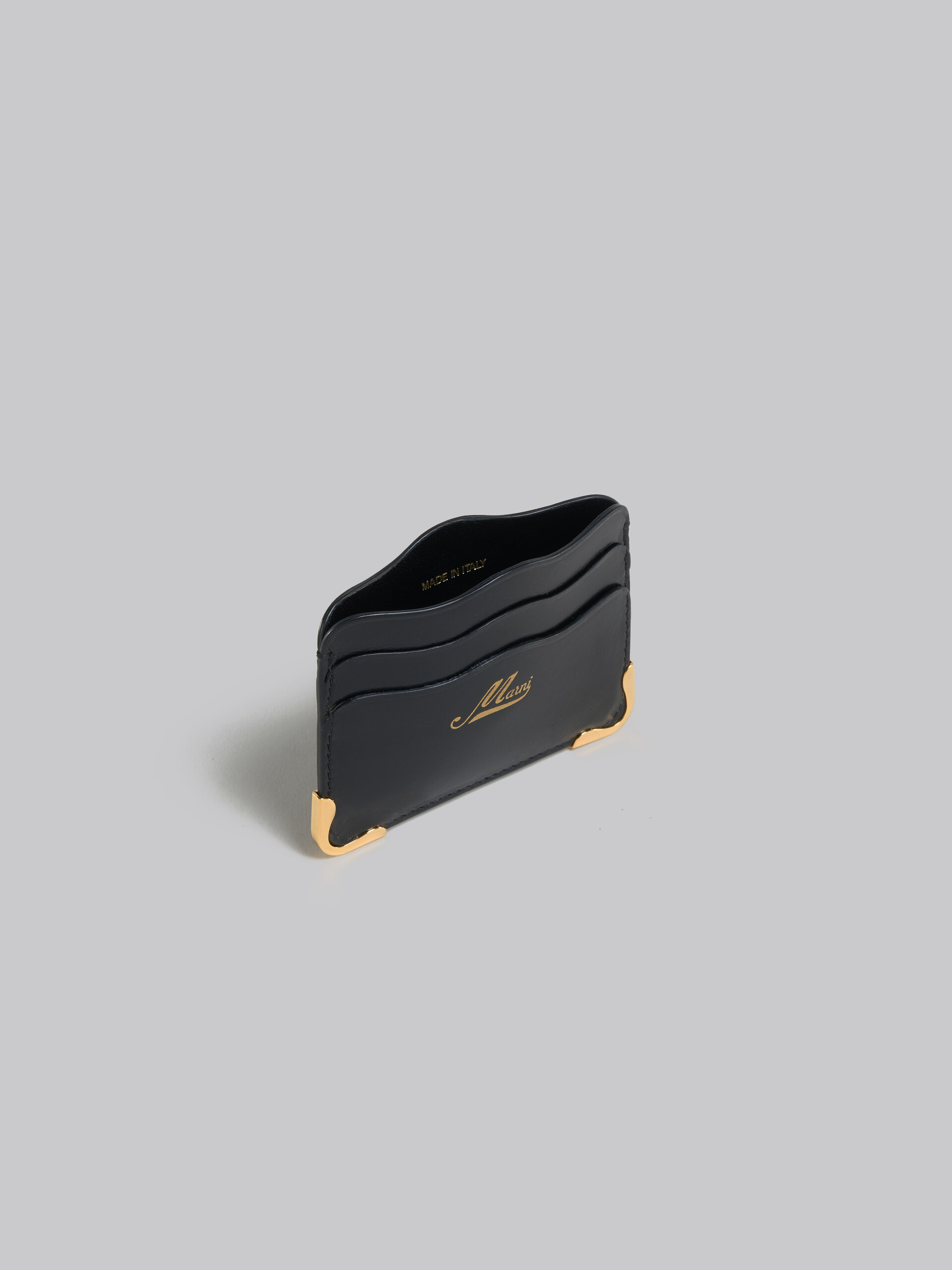 ブラック レザー製 ウエービー カードホルダー - 財布 - Image 2