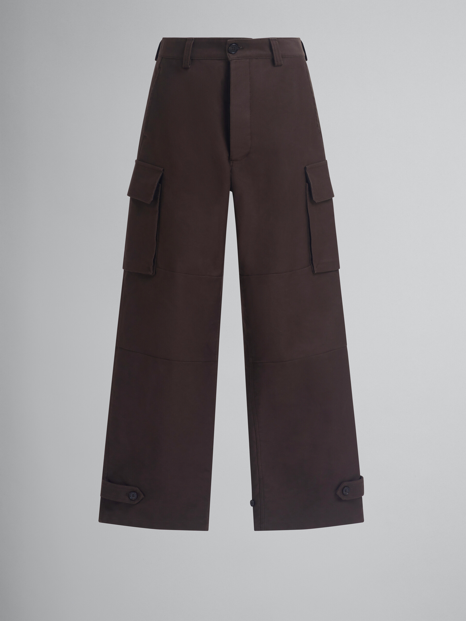 Pantalon cargo en coton biologique marron - Pantalons - Image 1