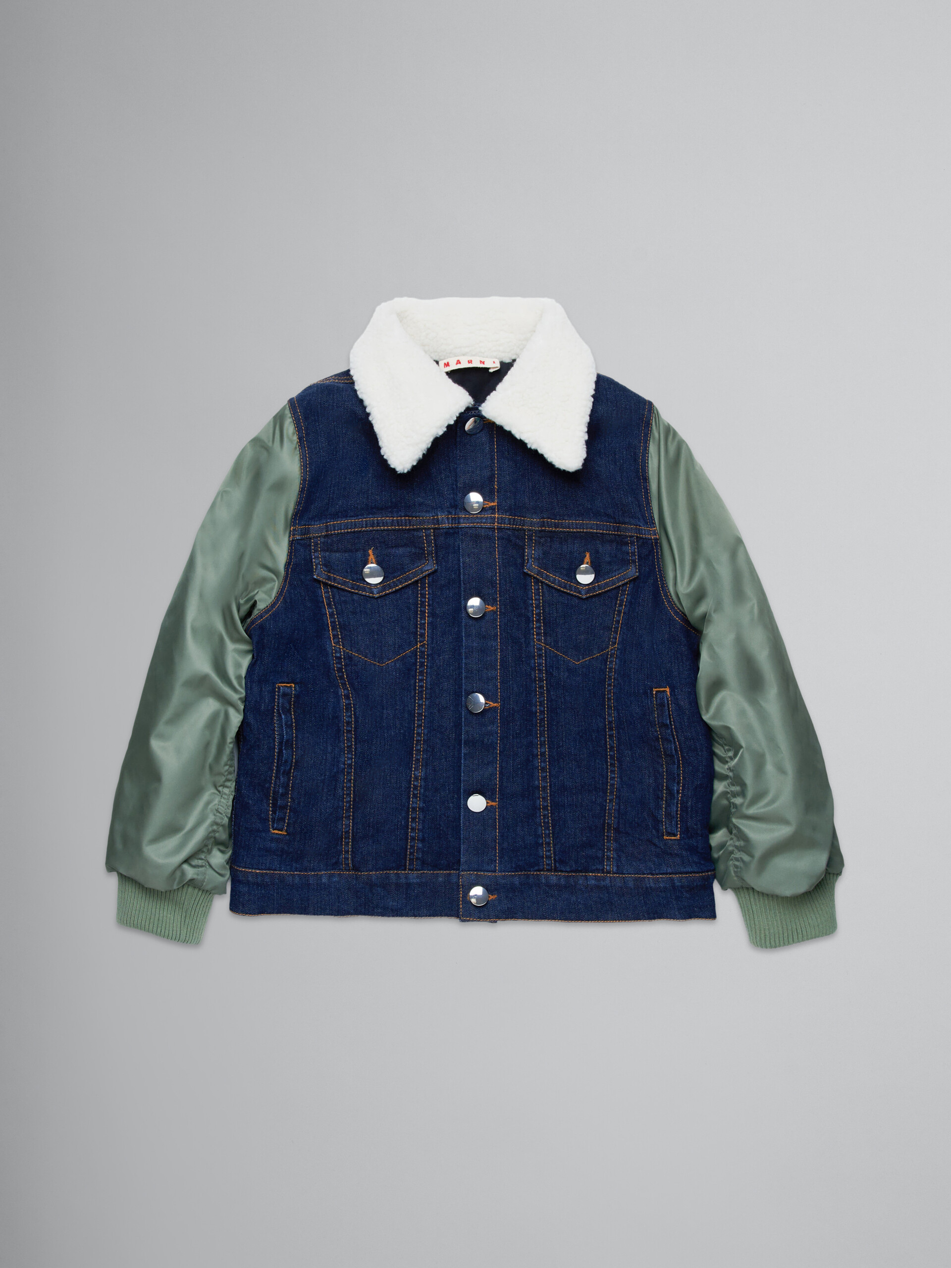 Chaqueta de denim con mangas estilo bomber - Chaquetas - Image 1