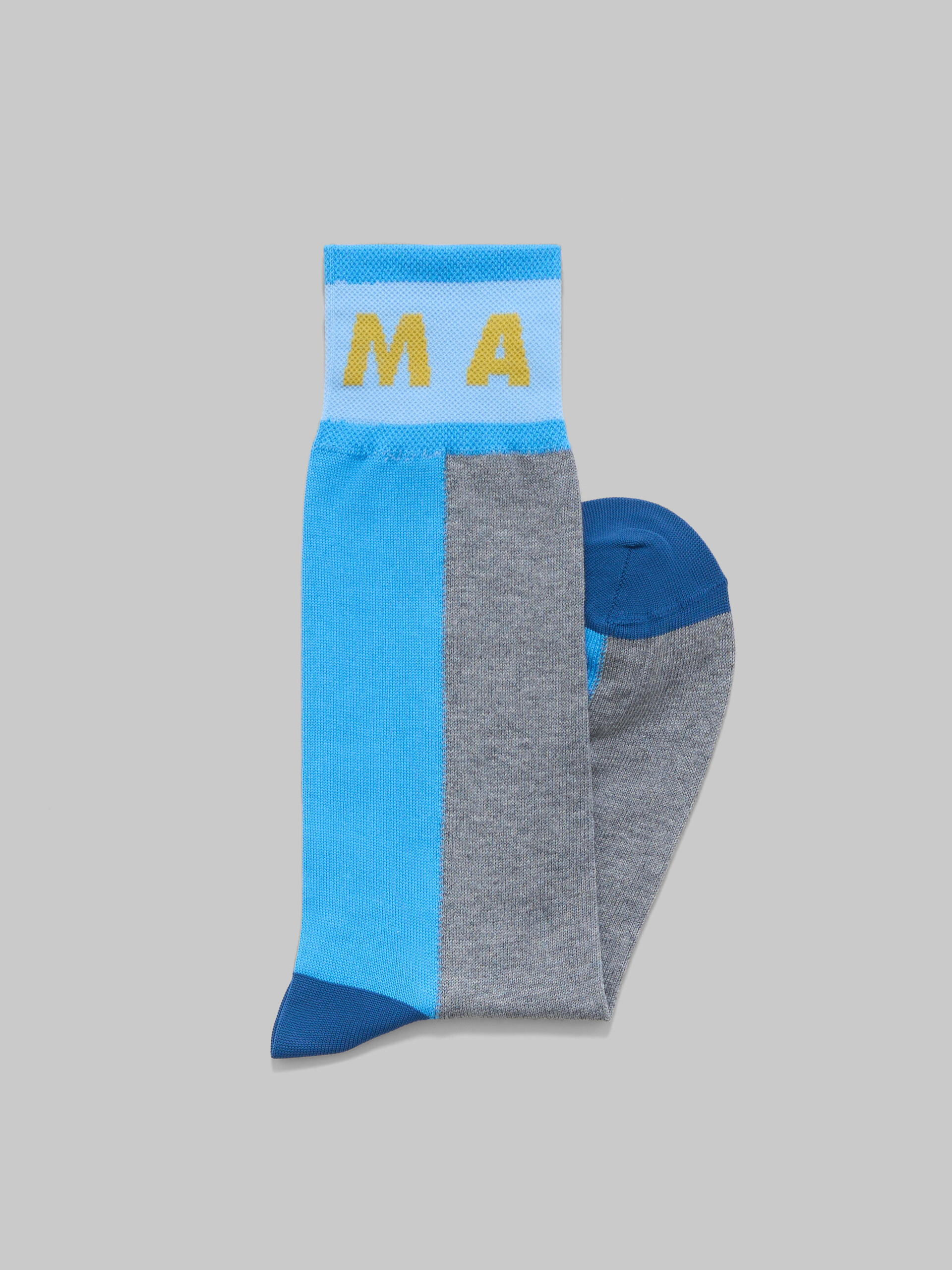 Blue colour-block cotton socks - Socks - Image 2