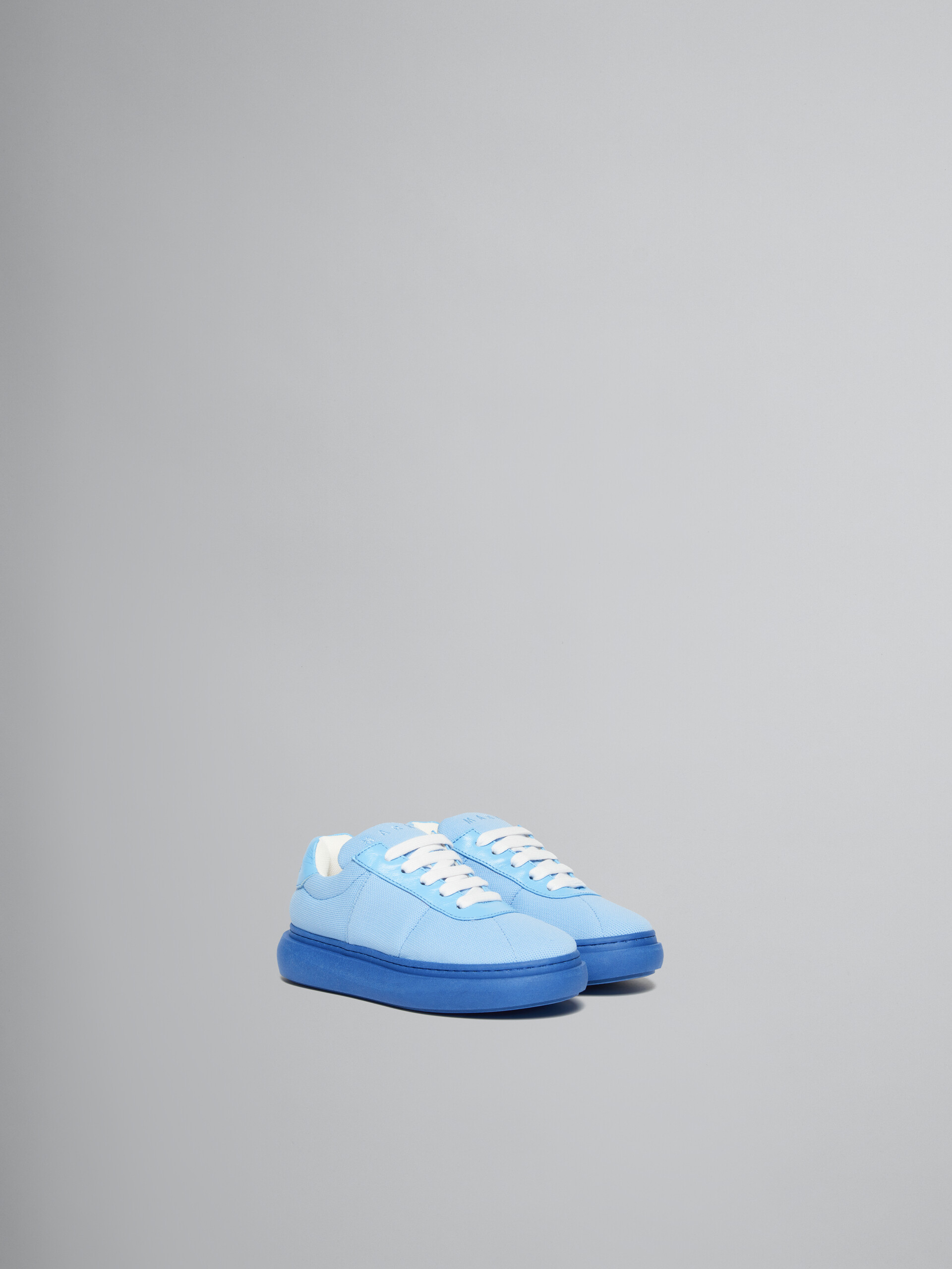 Sneaker In Pelle Imbottita Azzurra - kids - Image 2