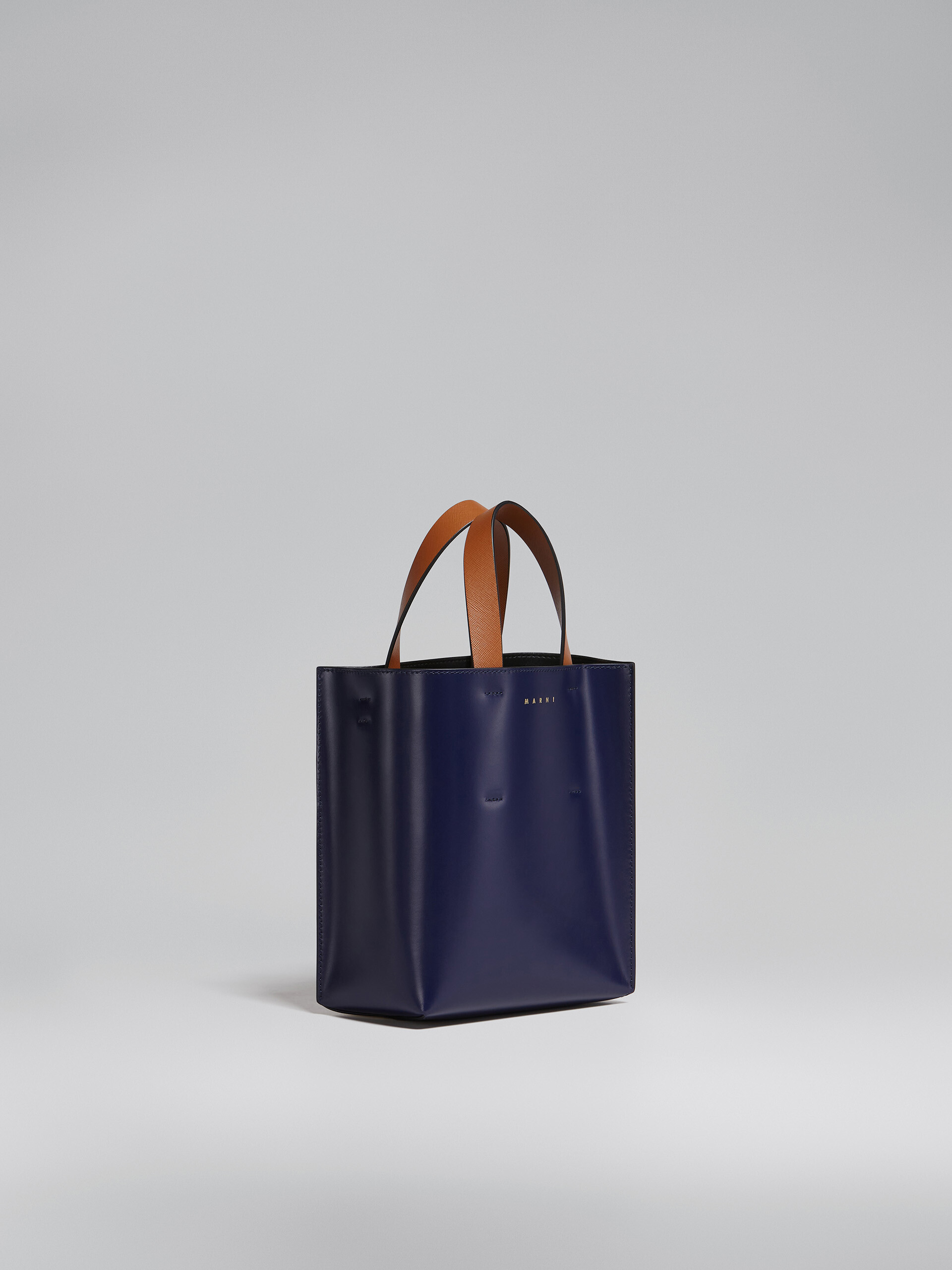 MUSEO bag mini in pelle blu e bianca - Borse shopping - Image 6
