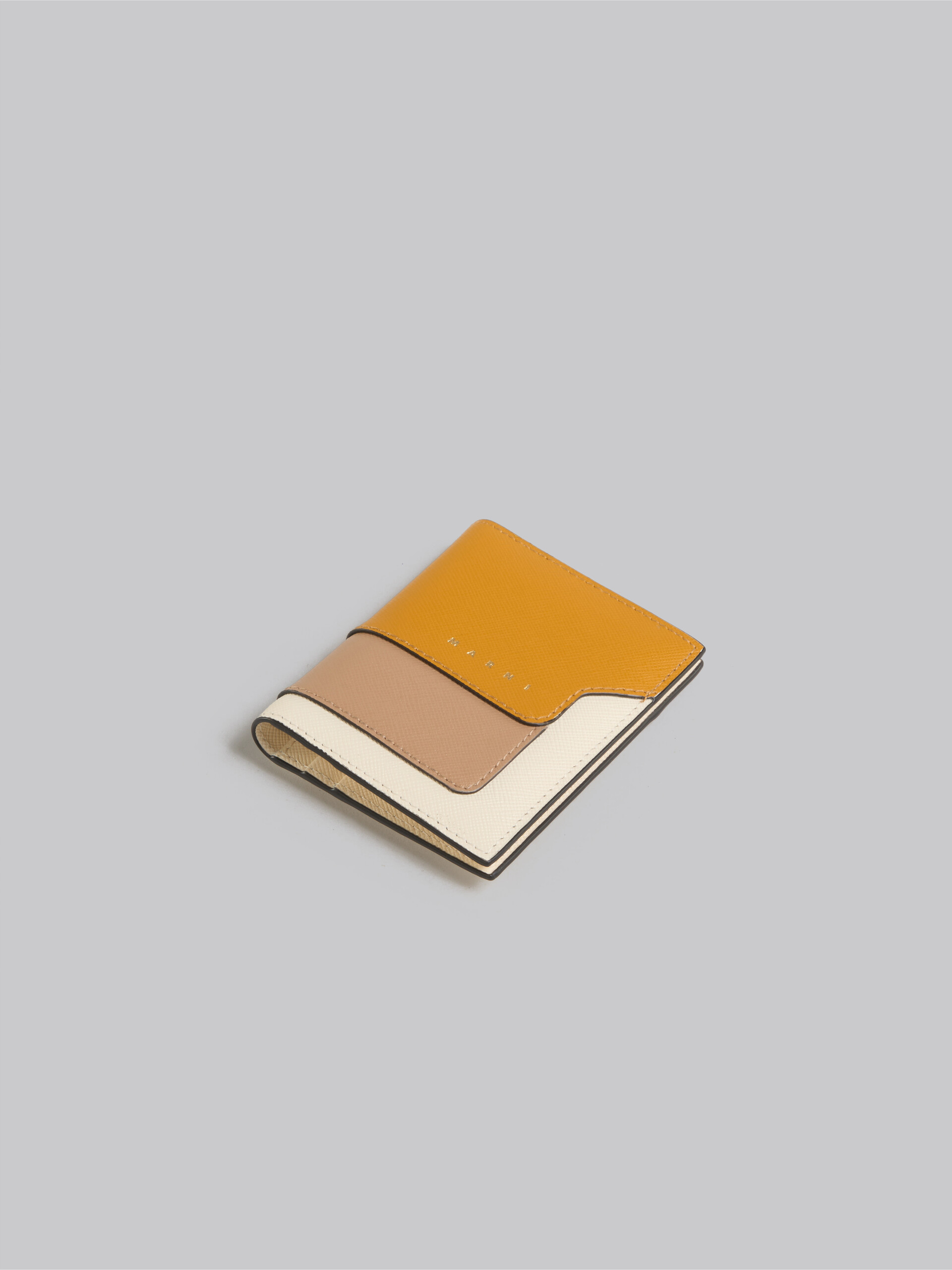 オレンジ、ベージュ、ホワイト サフィアーノレザー製カードホルダー - 財布 - Image 4
