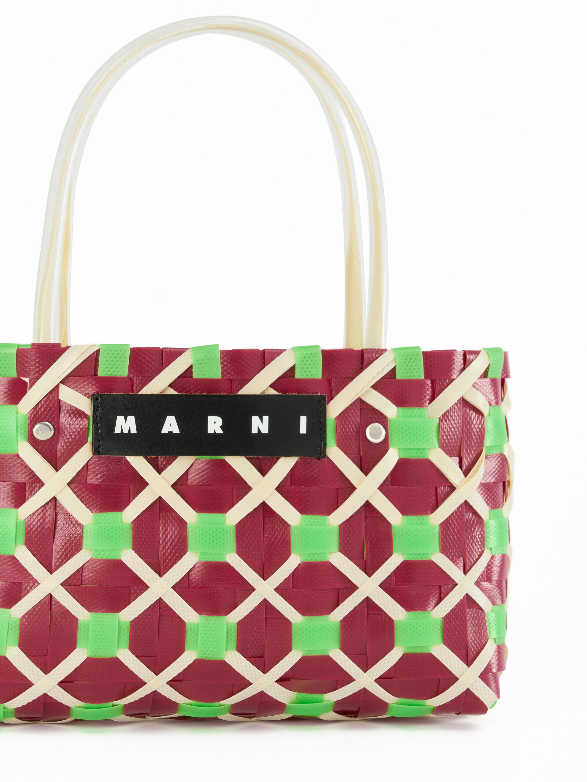 MARNI MARKET Tote Bag mit Karomuster in Blau und Weiß - Shopper - Image 4