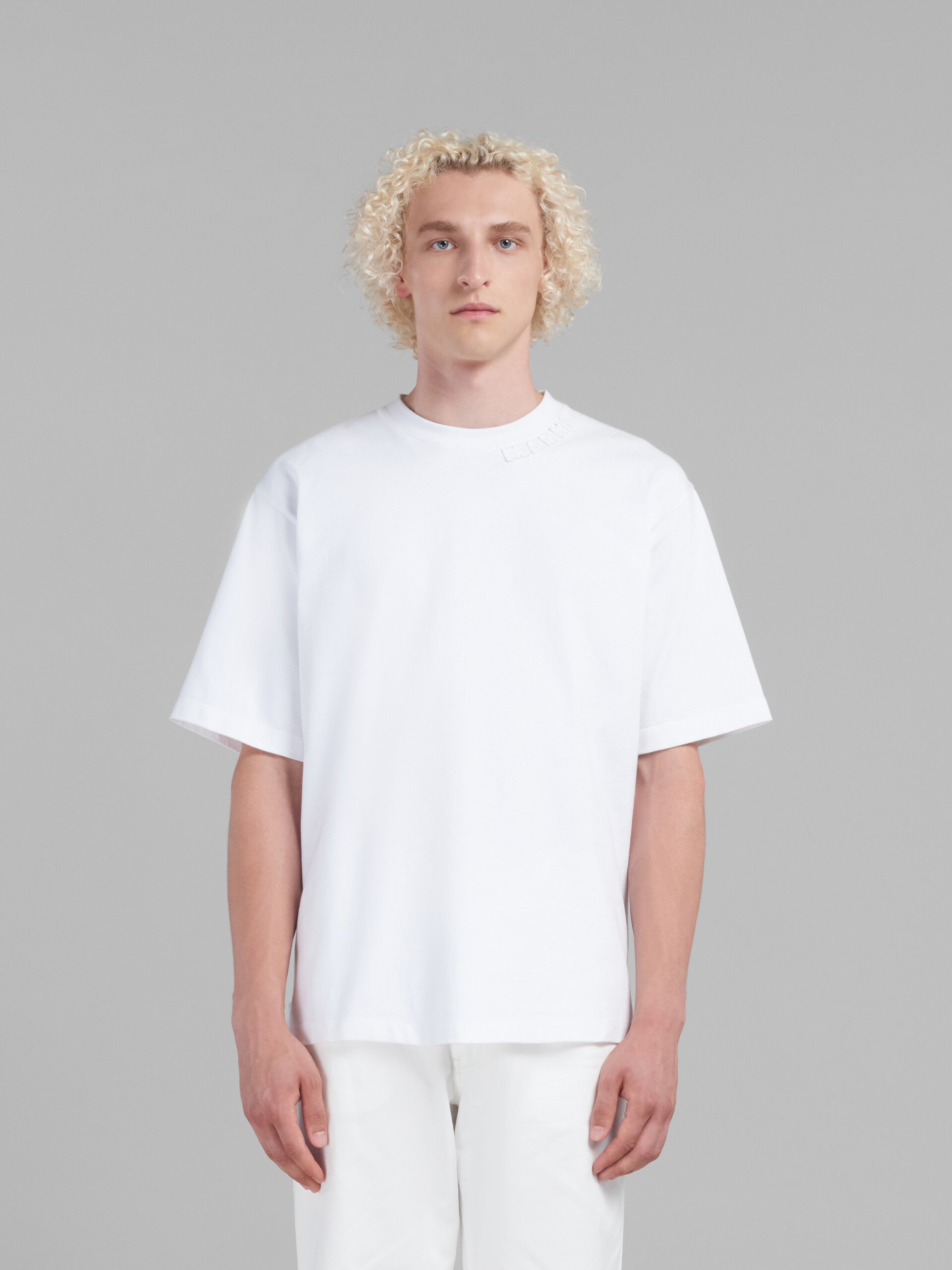 Blue organic cotton oversized T-shirt with Marni patches - T-shirts - Image 2