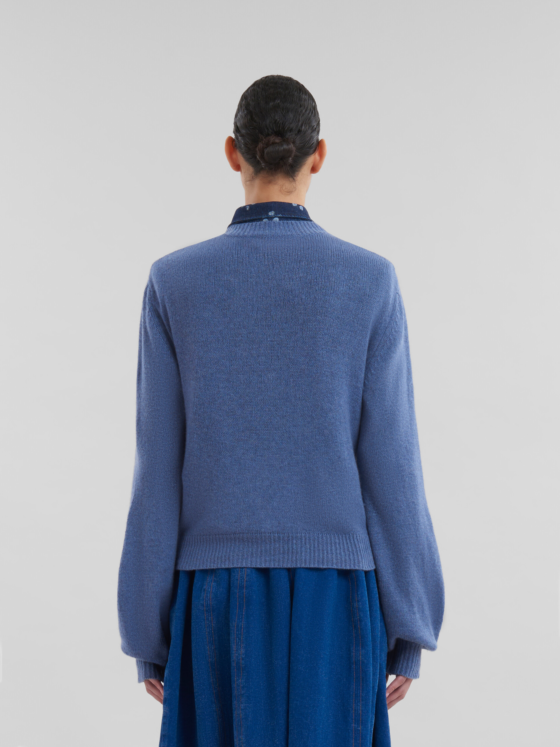 Blue cashmere cardigan with Marni patch - Pullovers - Image 3
