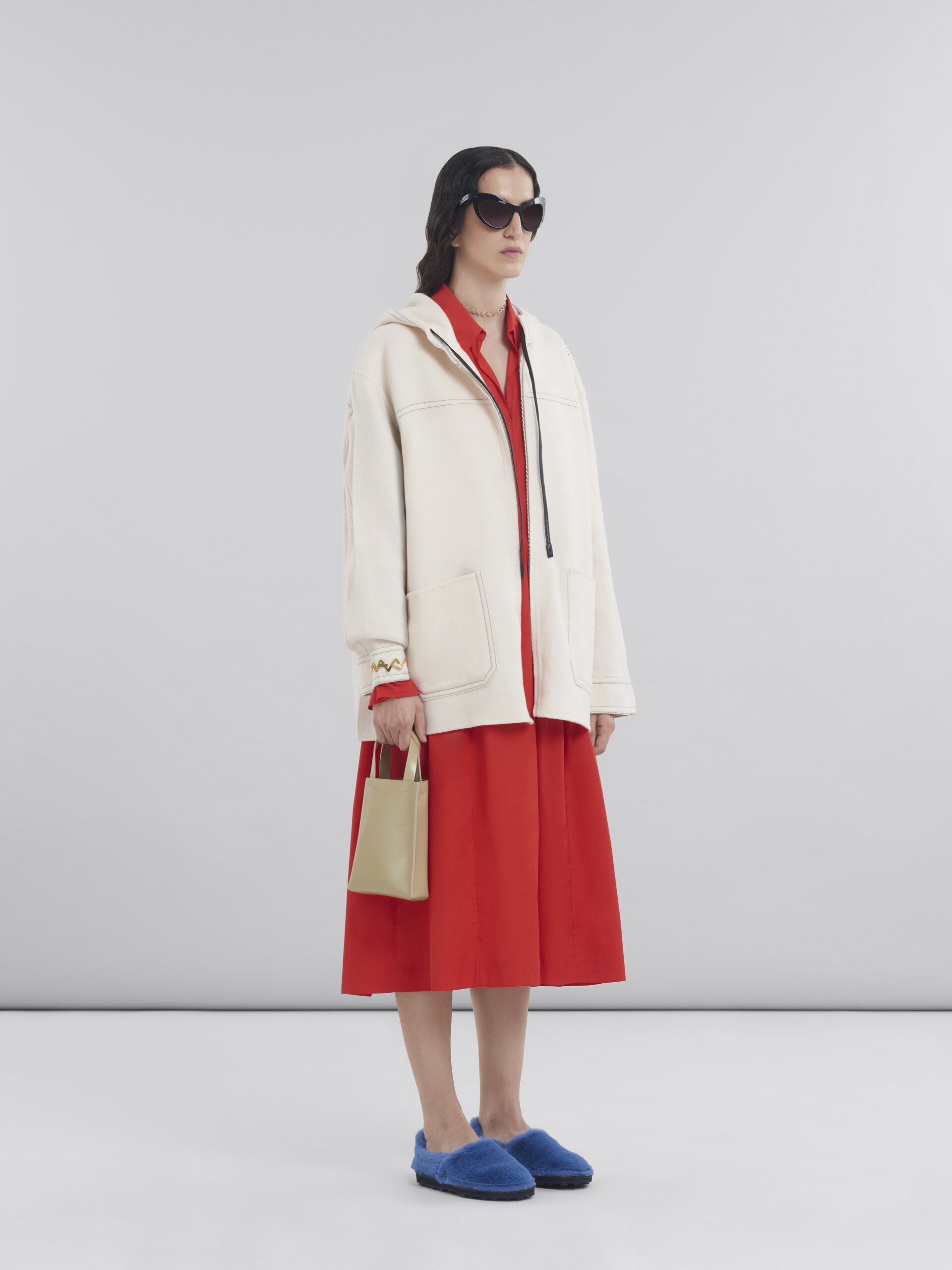 White cashmere wool hoodie with Marni Symbol - Jackets - Image 5