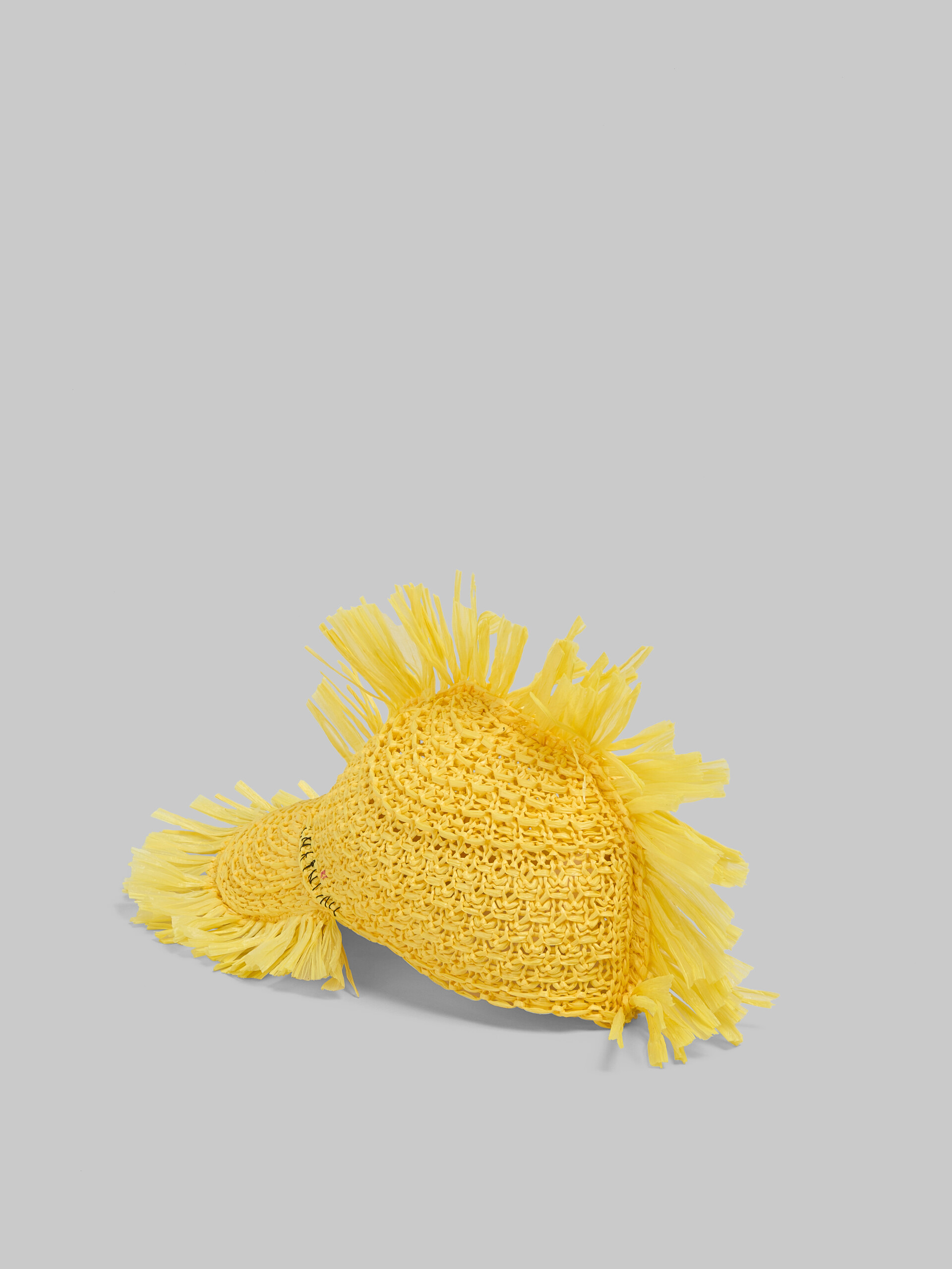 Gorra de béisbol en tejido amarillo efecto rafia - Sombrero - Image 3