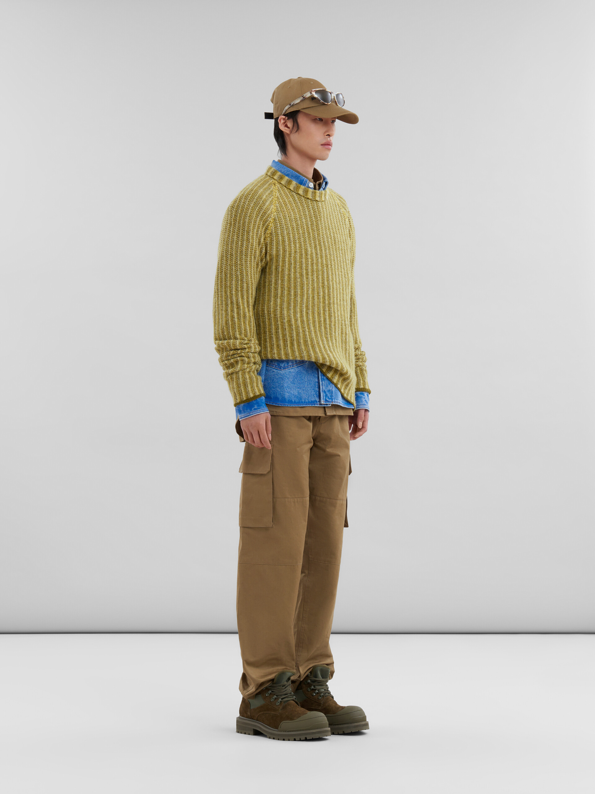 Green wool-cashmere jumper with dégradé stripes - Pullovers - Image 5