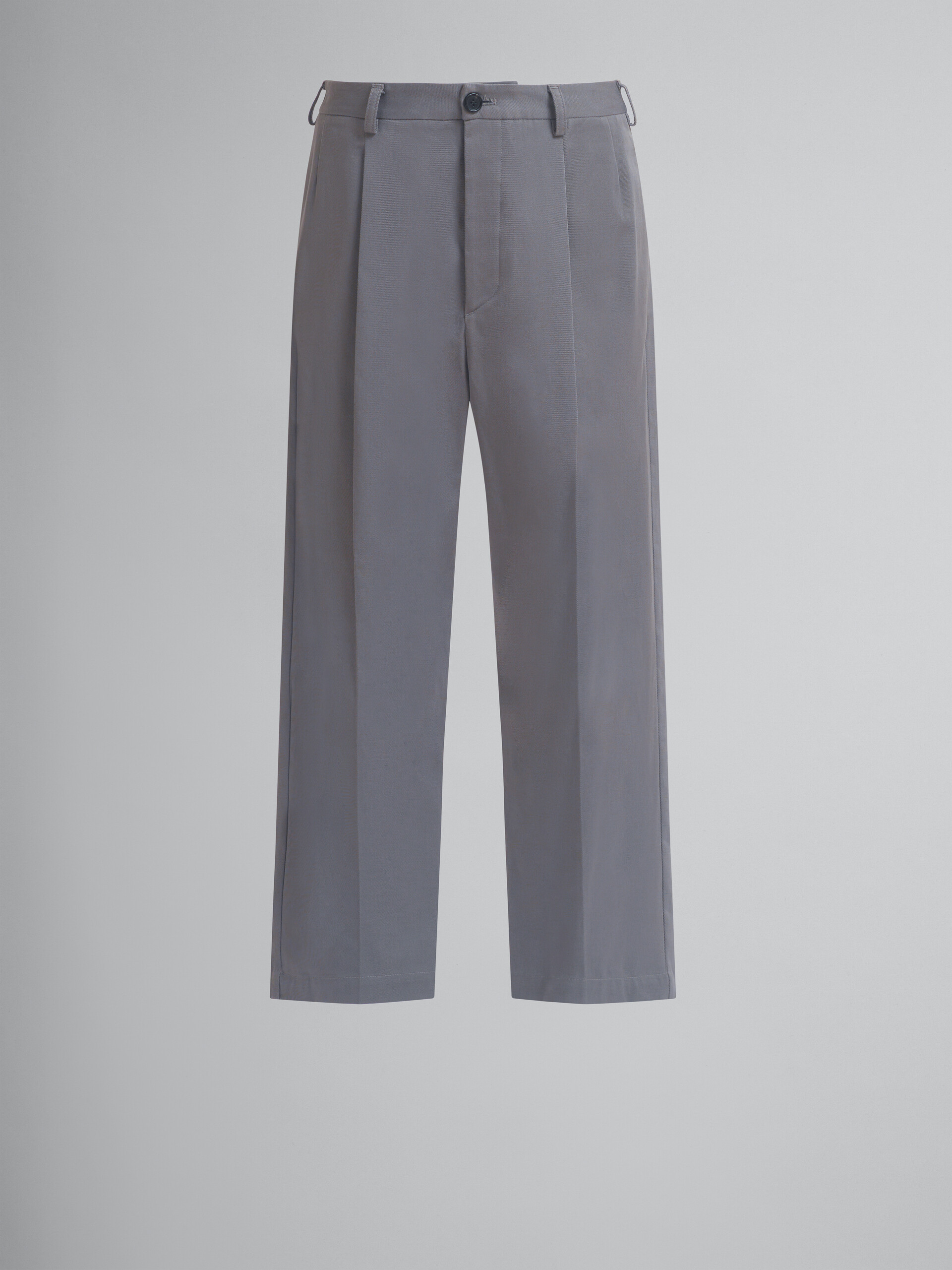 Gray gabardine classic trousers - Pants - Image 1