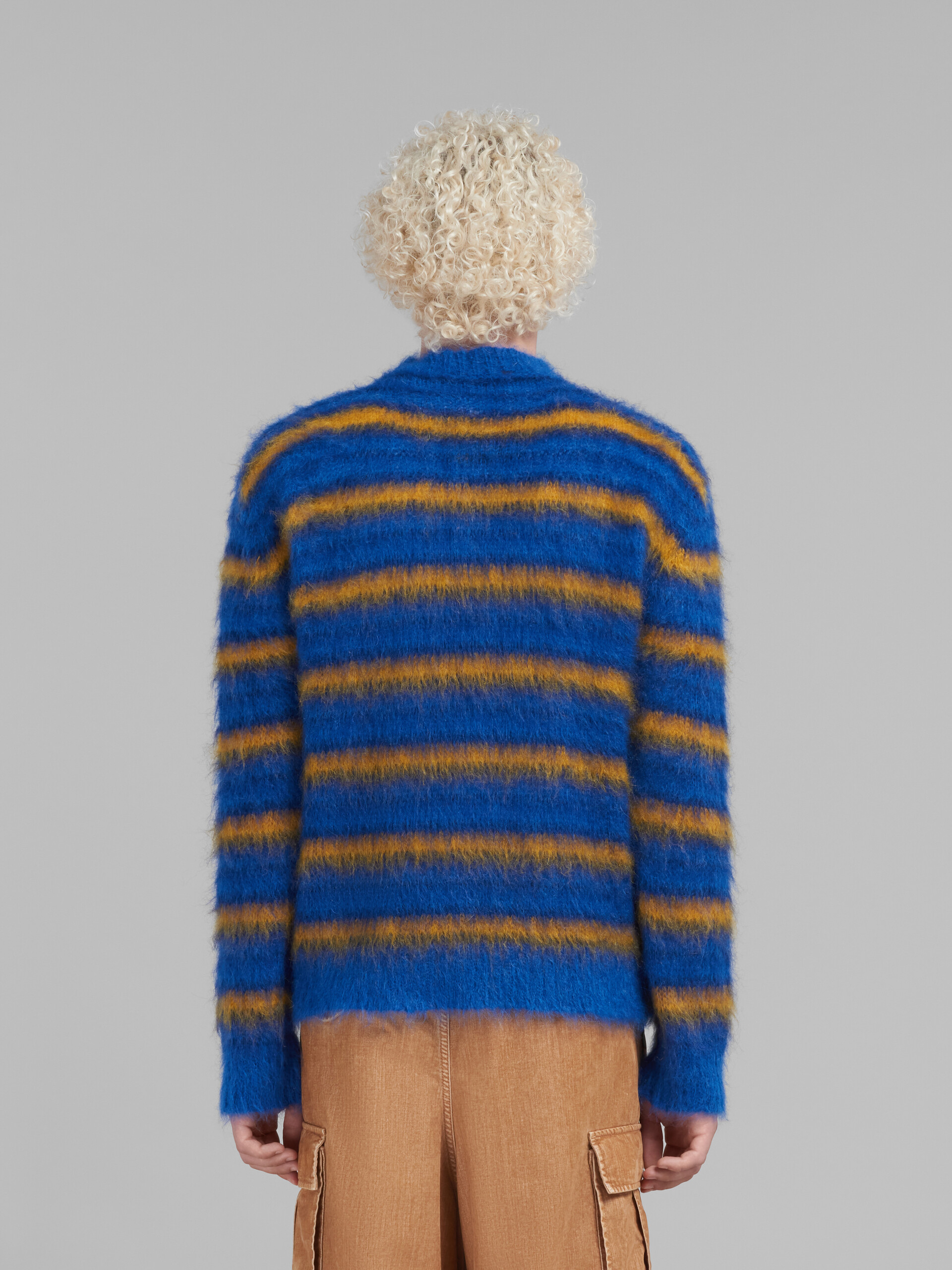 Blau gestreifter Pullover aus Mohair - Pullover - Image 3