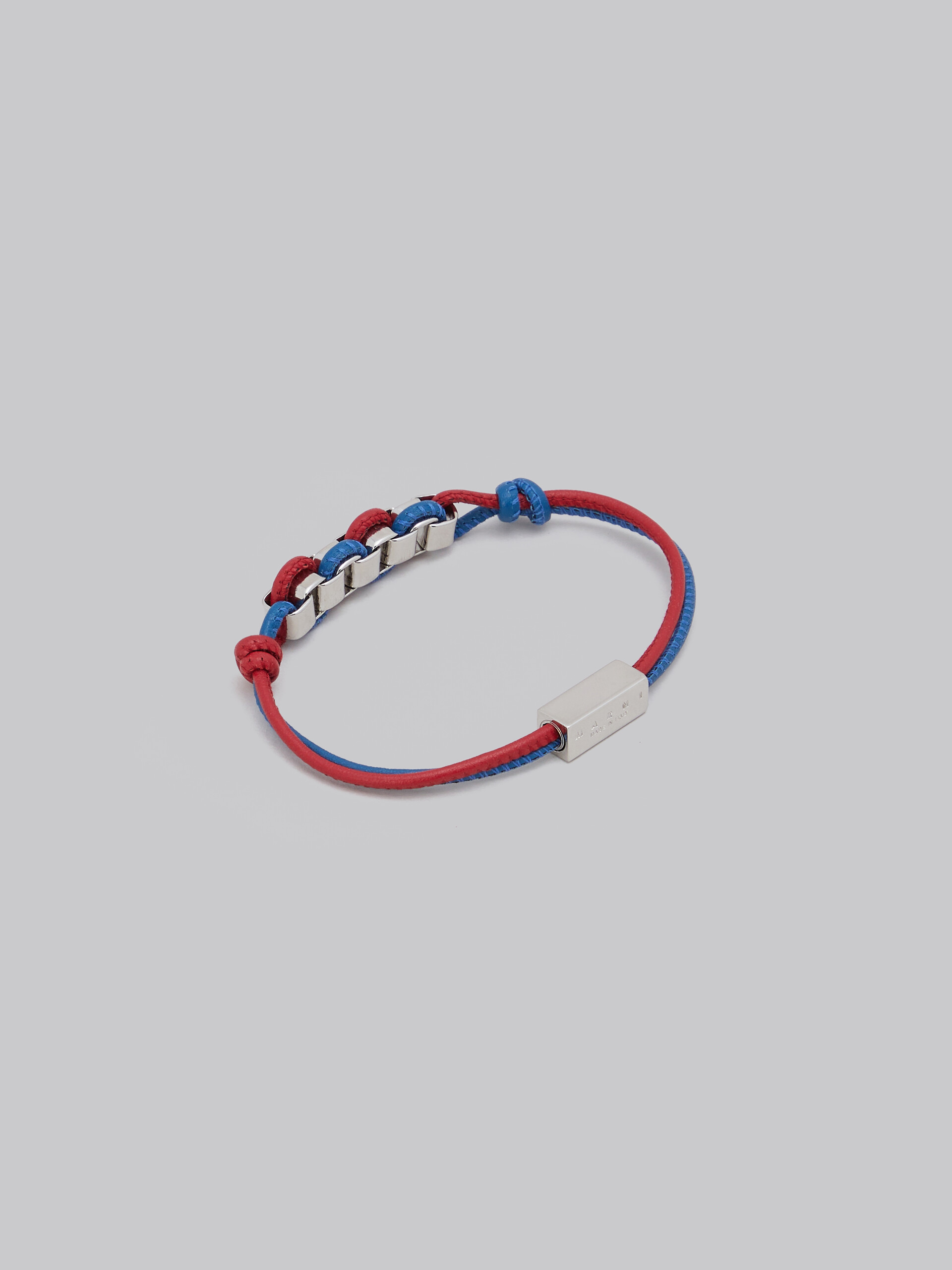 Bracelet en cuir rouge et bleu avec logo Marni - Bracelets - Image 3