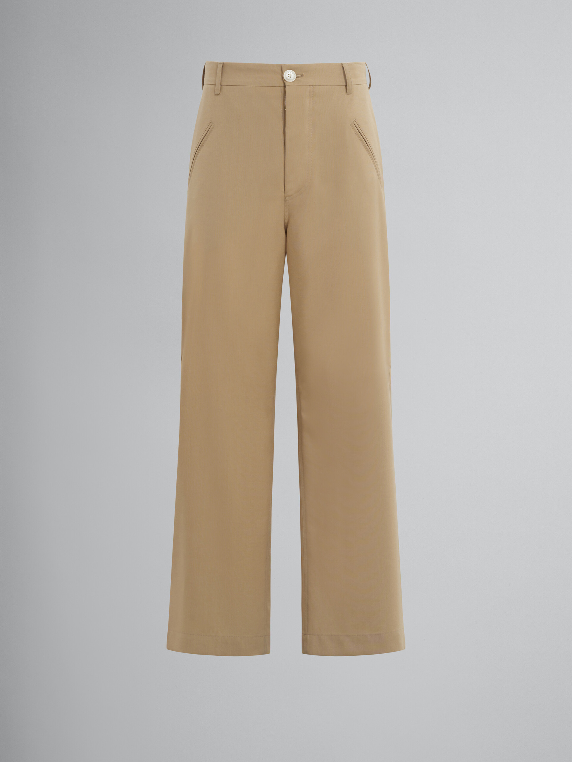 Straight leg light brown trousers - Pants - Image 1