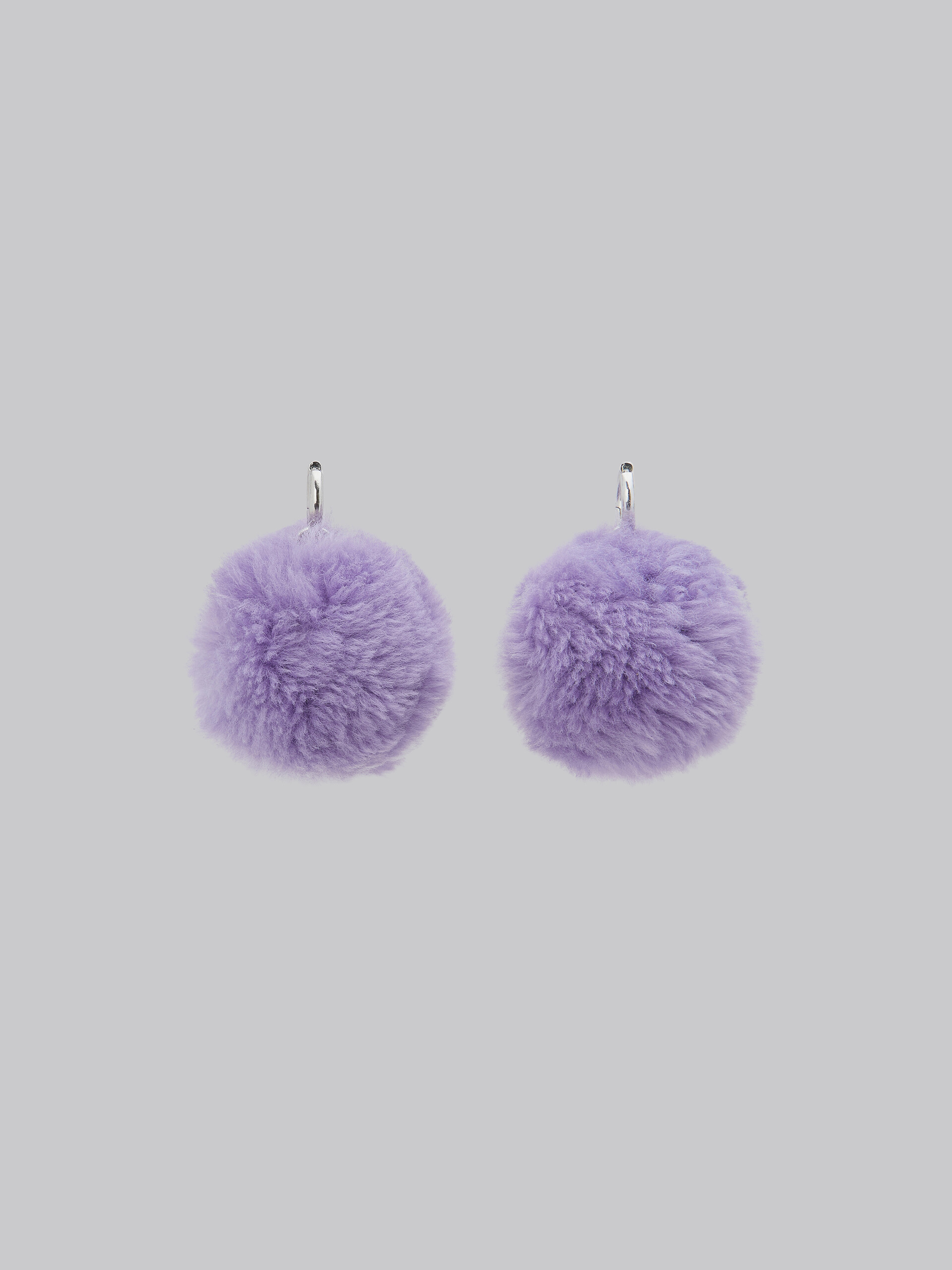 Boucles d’oreilles à pompons duveteux violets - Boucles d’oreilles - Image 3