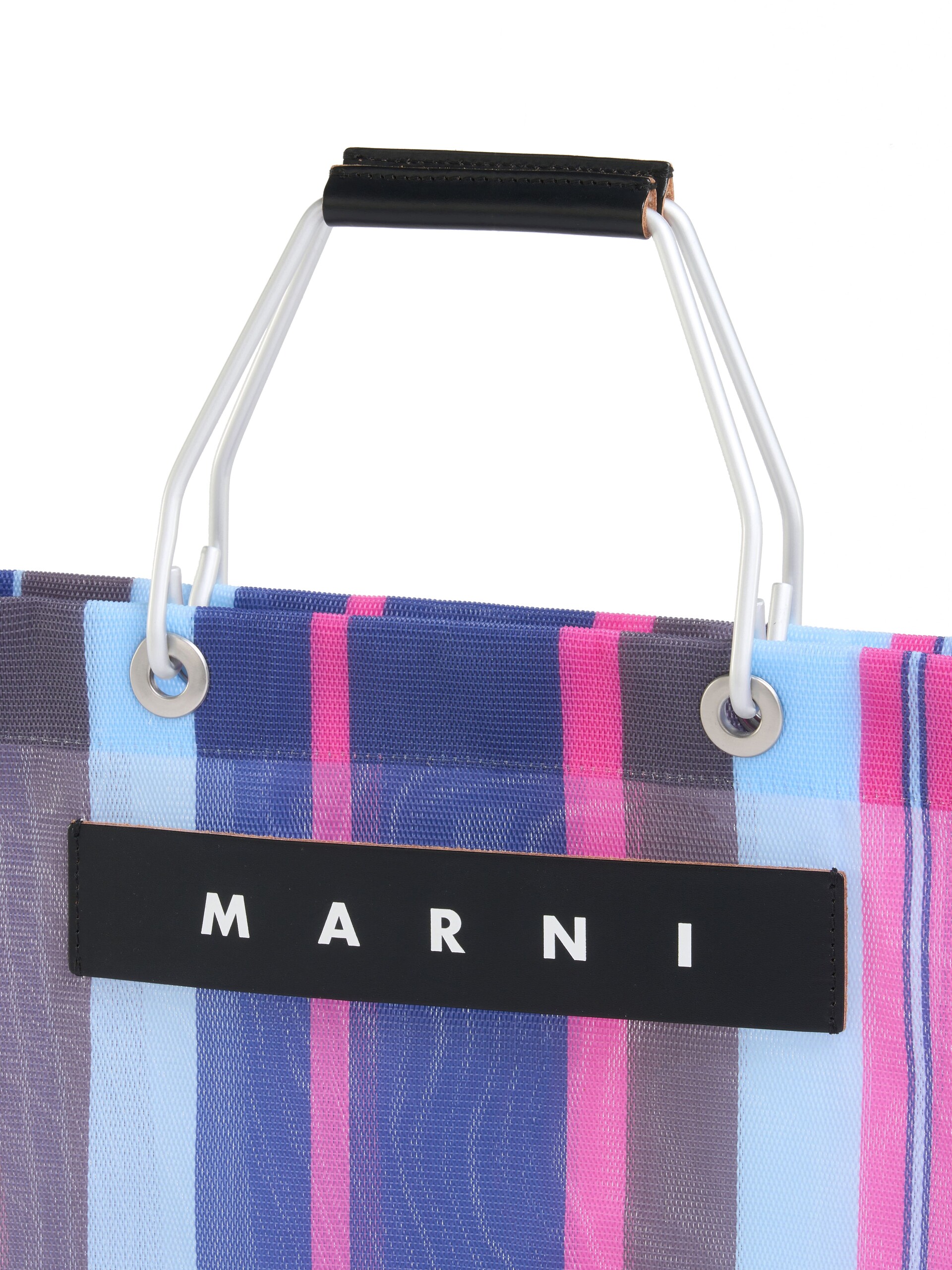 マルチカラーブルー MARNI MARKET STRIPE BAG - ショッピングバッグ - Image 4