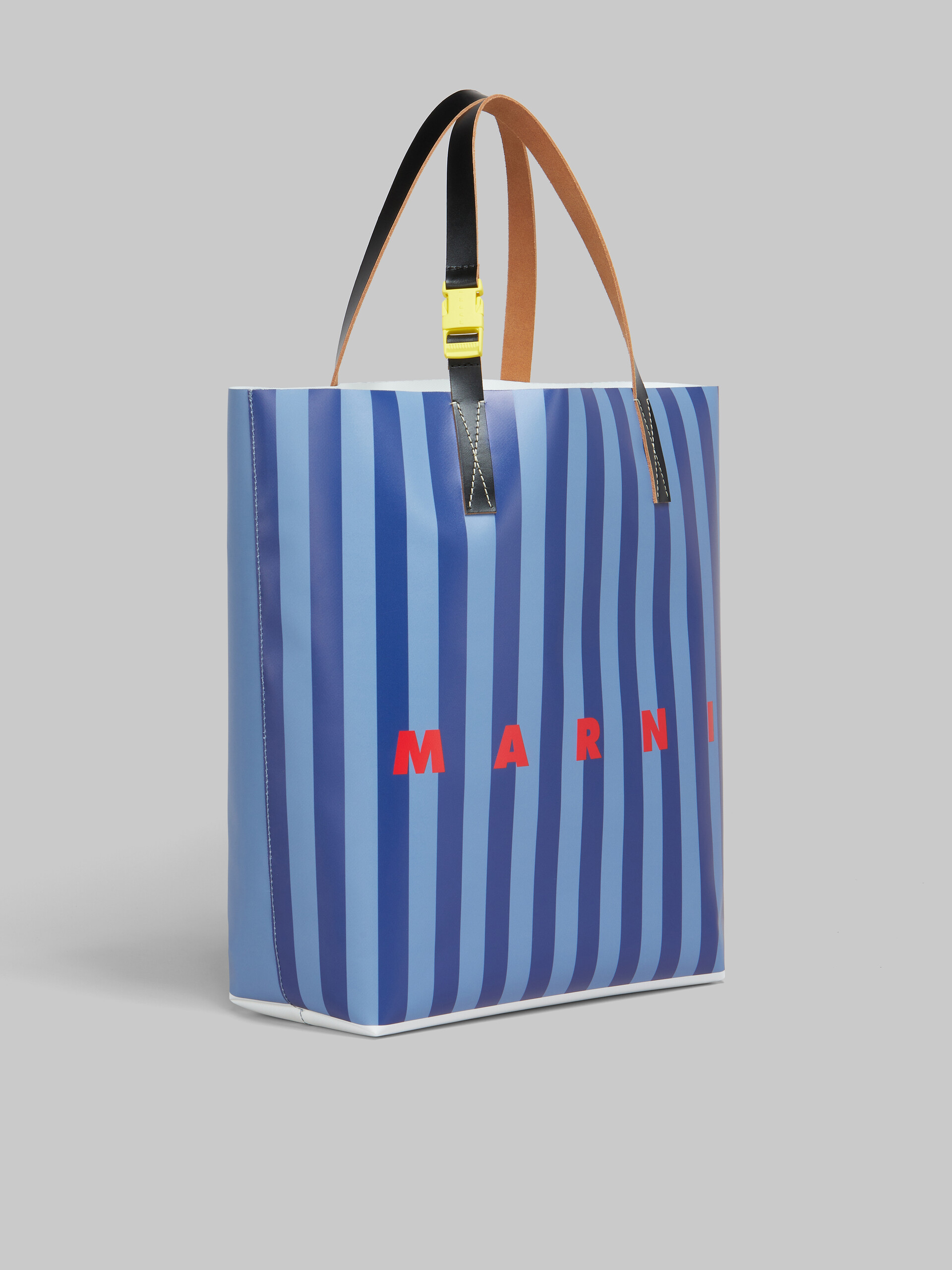 Blue striped Tribeca shopping bag with Marni logo - Shopping Bags - Image 6