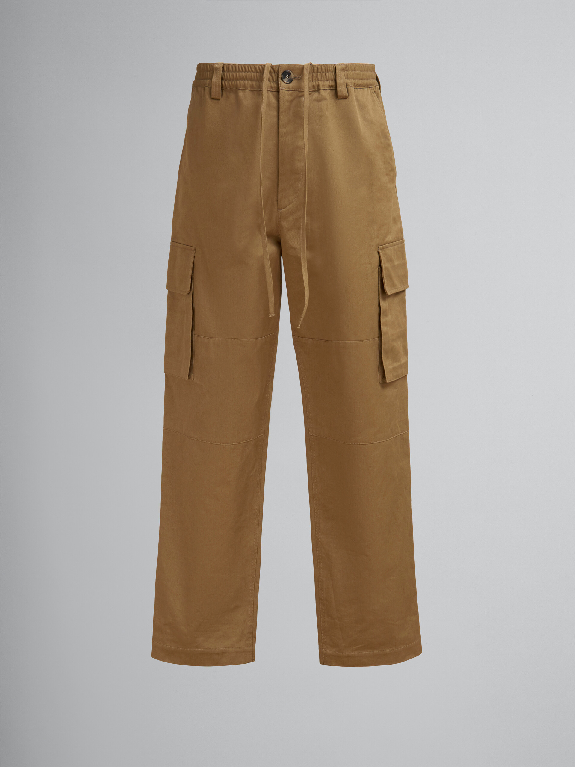 Pantalon cargo en gabardine biologique verte - Pantalons - Image 1