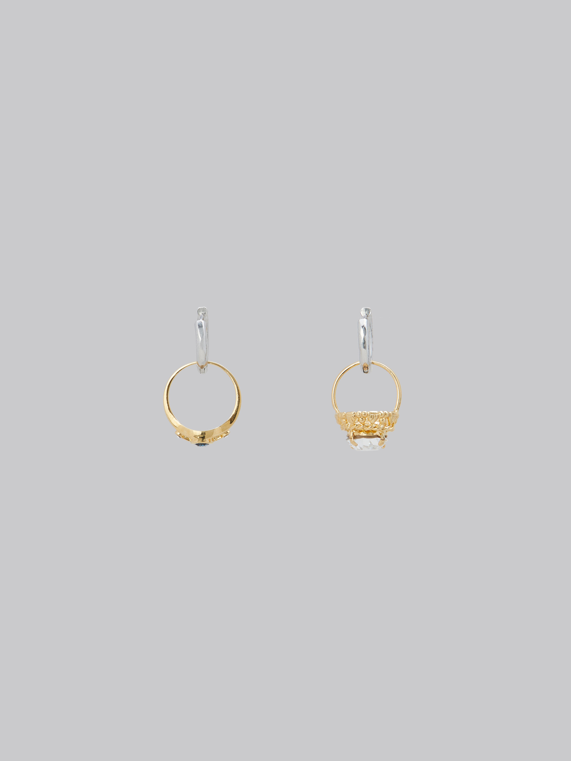 Hoop earrings with mismatched rings - Earrings - Image 3