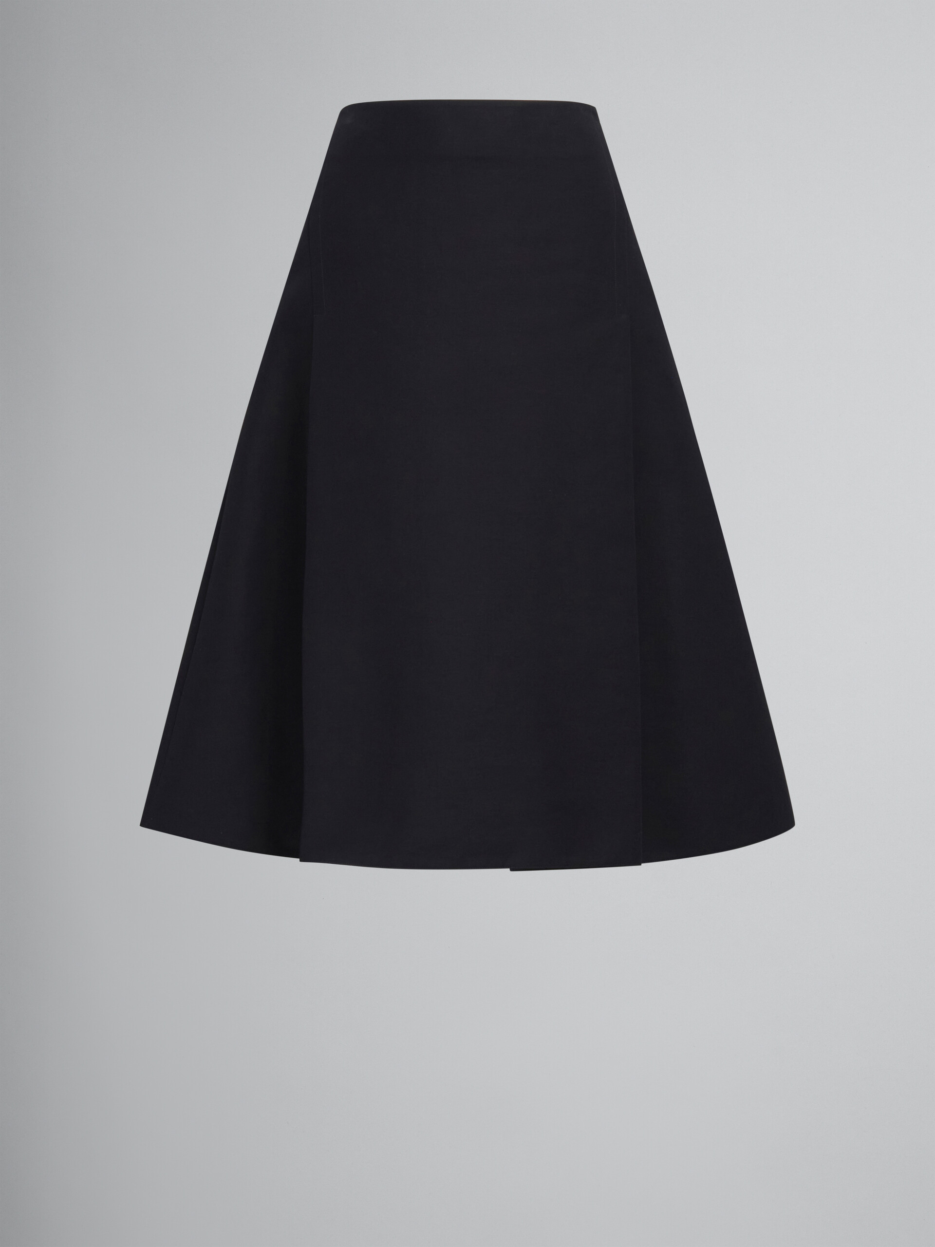 Falda midi negra de cady con maxiplisados - Faldas - Image 1